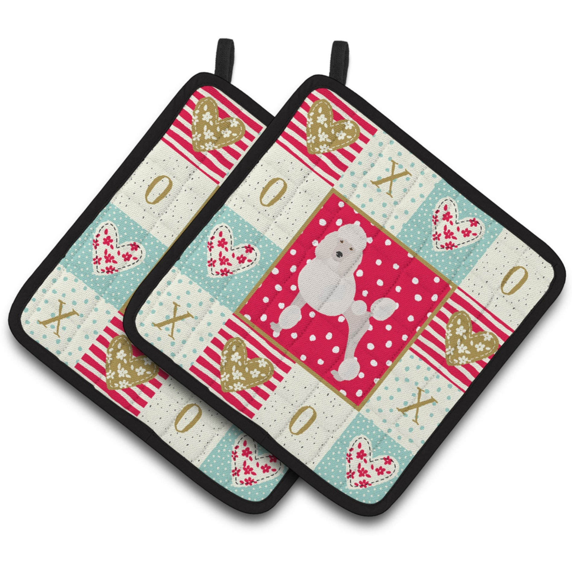 &quotCaroline's Treasures CK5880PTHD Poodle Love Pair of Pot Holders potholders, Multicolor"