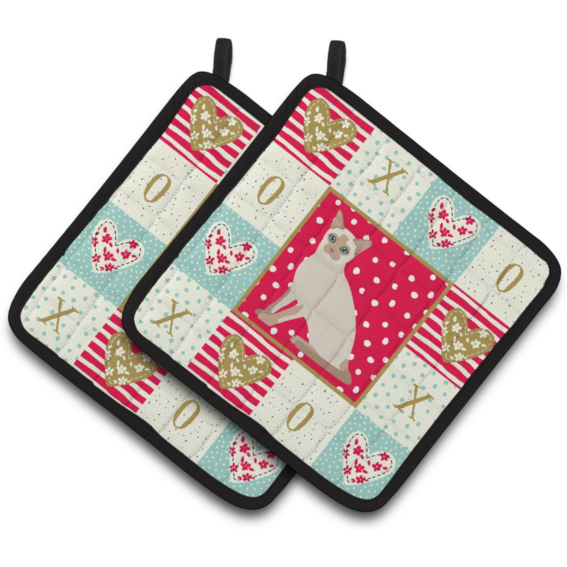 &quotCaroline's Treasures CK5799PTHD Tonkinese Cat Love Pair of Pot Holders potholders, Multicolor"