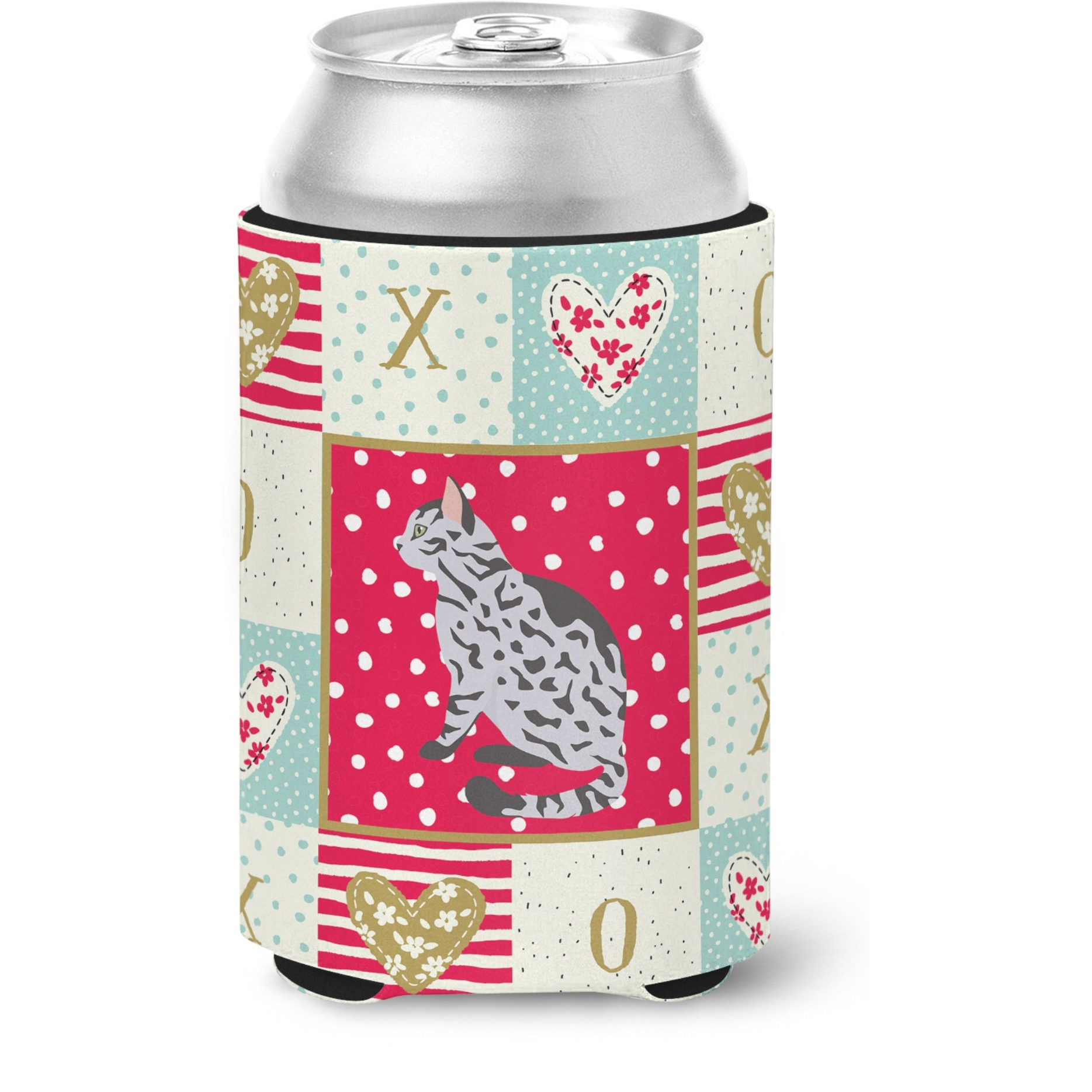 &quotCaroline's Treasures CK5785CC Serengeti Cat Love Can or Bottle Hugger cold-beverage-koozies, Multicolor"