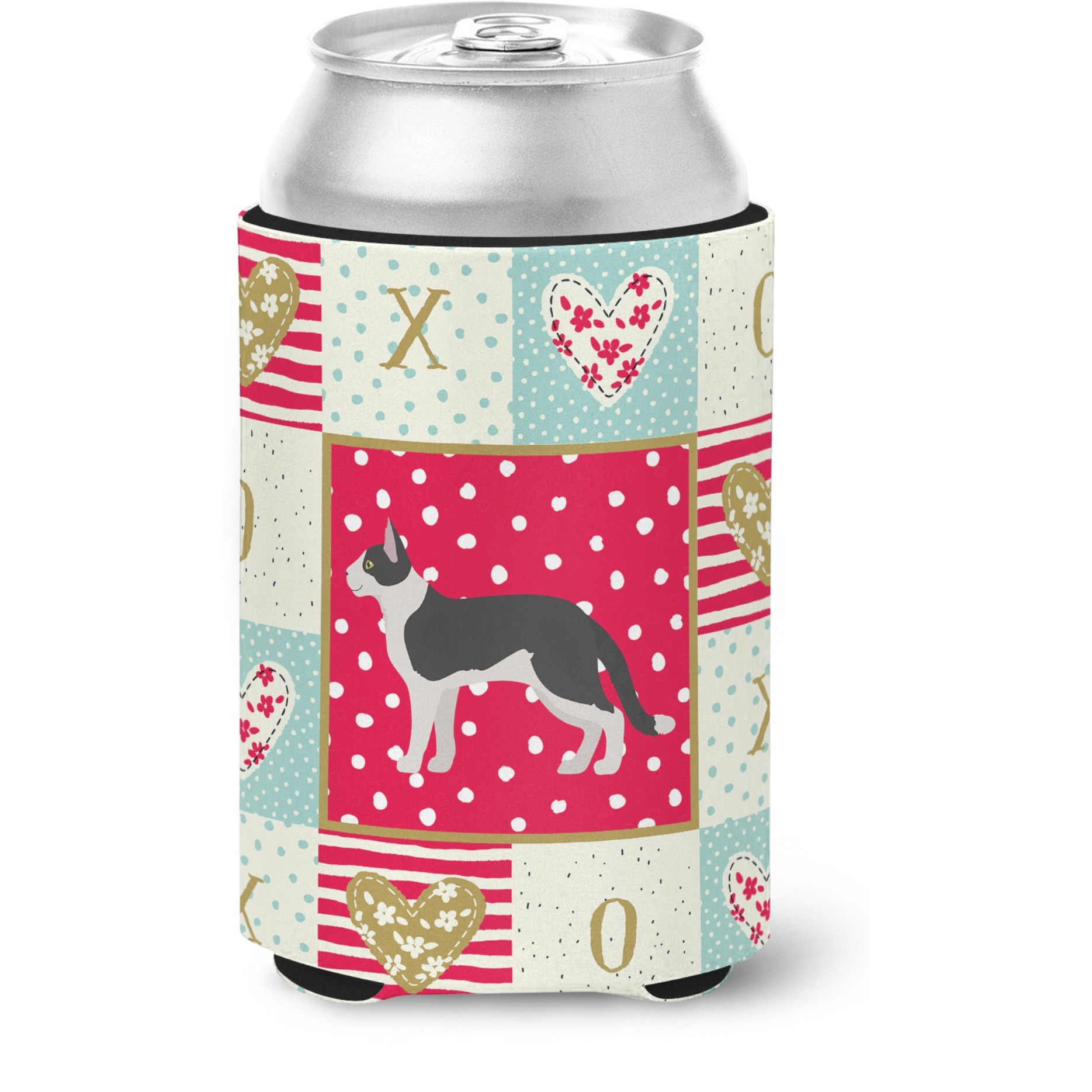 &quotCaroline's Treasures CK5543CC Bicolour Aegean Cat Love Can or Bottle Hugger cold-beverage-koozies, Multicolor"