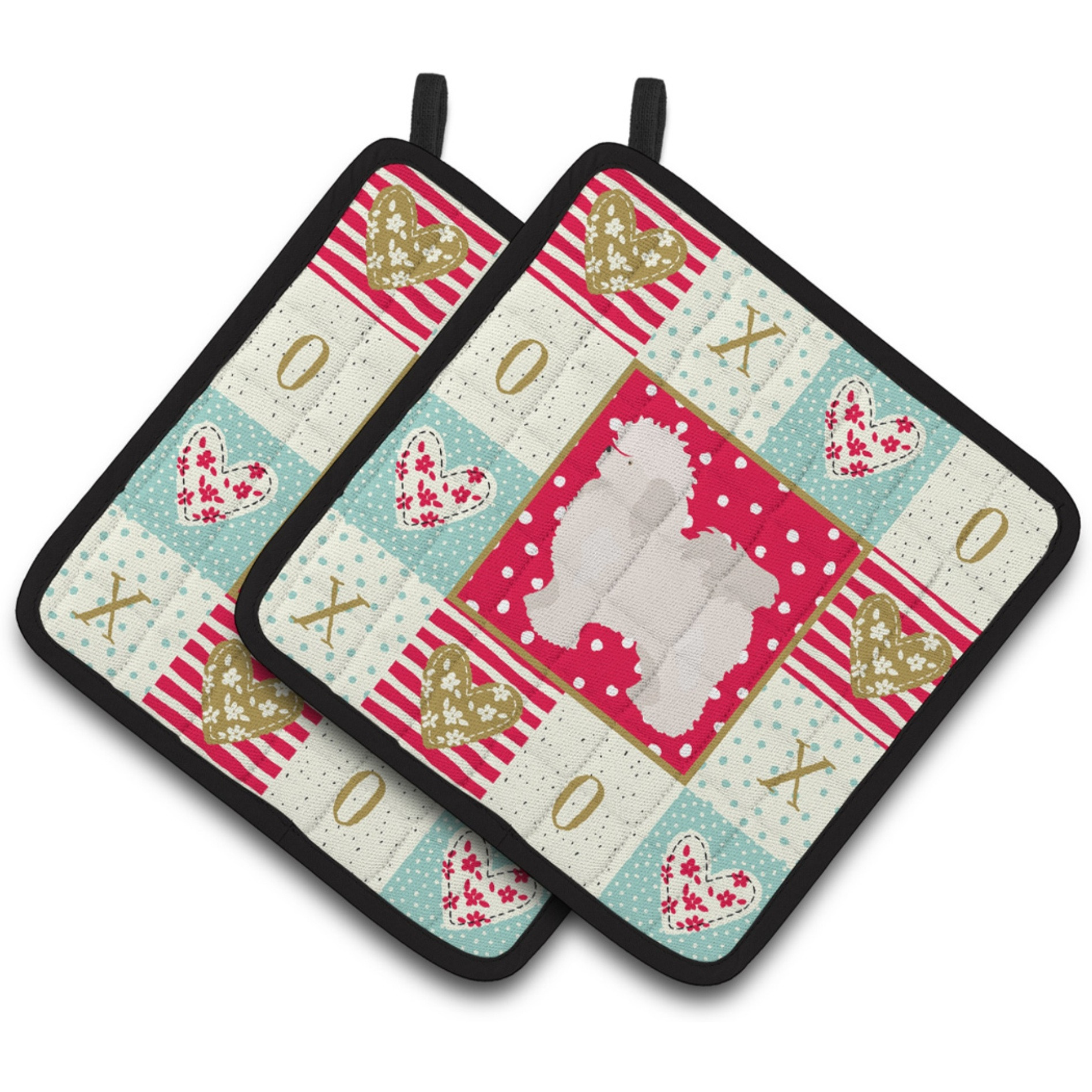 &quotCaroline's Treasures CK5815PTHD Bolognese Love Pair of Pot Holders potholders, Multicolor"