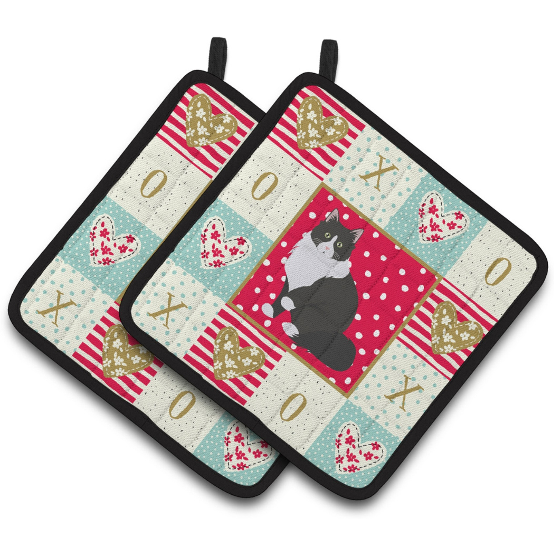 &quotCaroline's Treasures CK5788PTHD Siberian Forest Cat Love Pair of Pot Holders potholders, Multicolor"