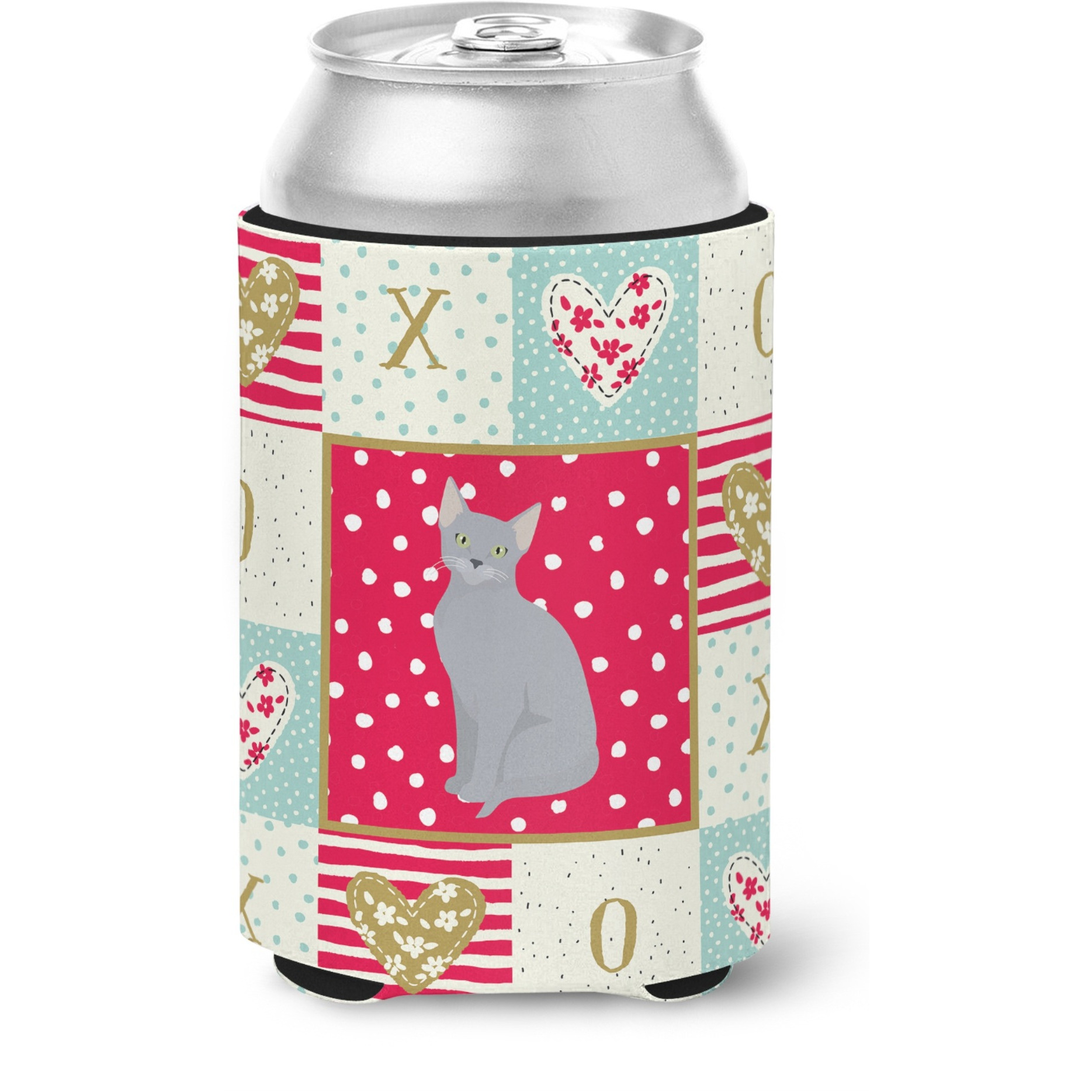 &quotCaroline's Treasures CK5782CC Russian Blue Cat Love Can or Bottle Hugger cold-beverage-koozies, Multicolor"