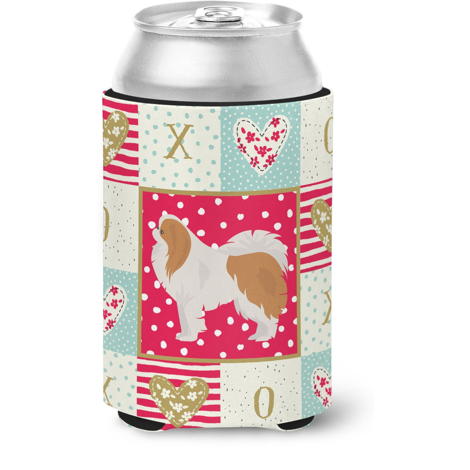 &quotCaroline's Treasures CK5848CC Japanese Chin 1 Love Can or Bottle Hugger cold-beverage-koozies, Multicolor"