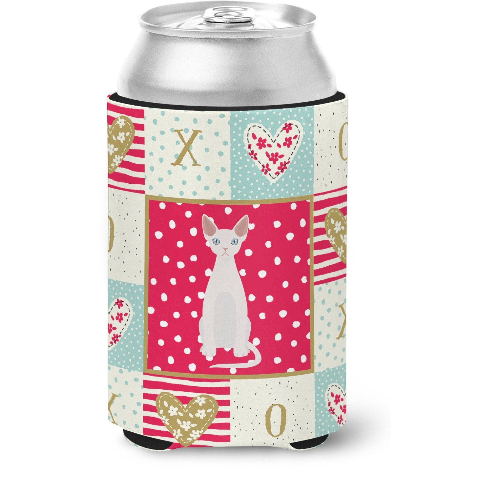 &quotCaroline's Treasures CK5757CC Devon Rex 2 Cat Love Can or Bottle Hugger cold-beverage-koozies, Multicolor"