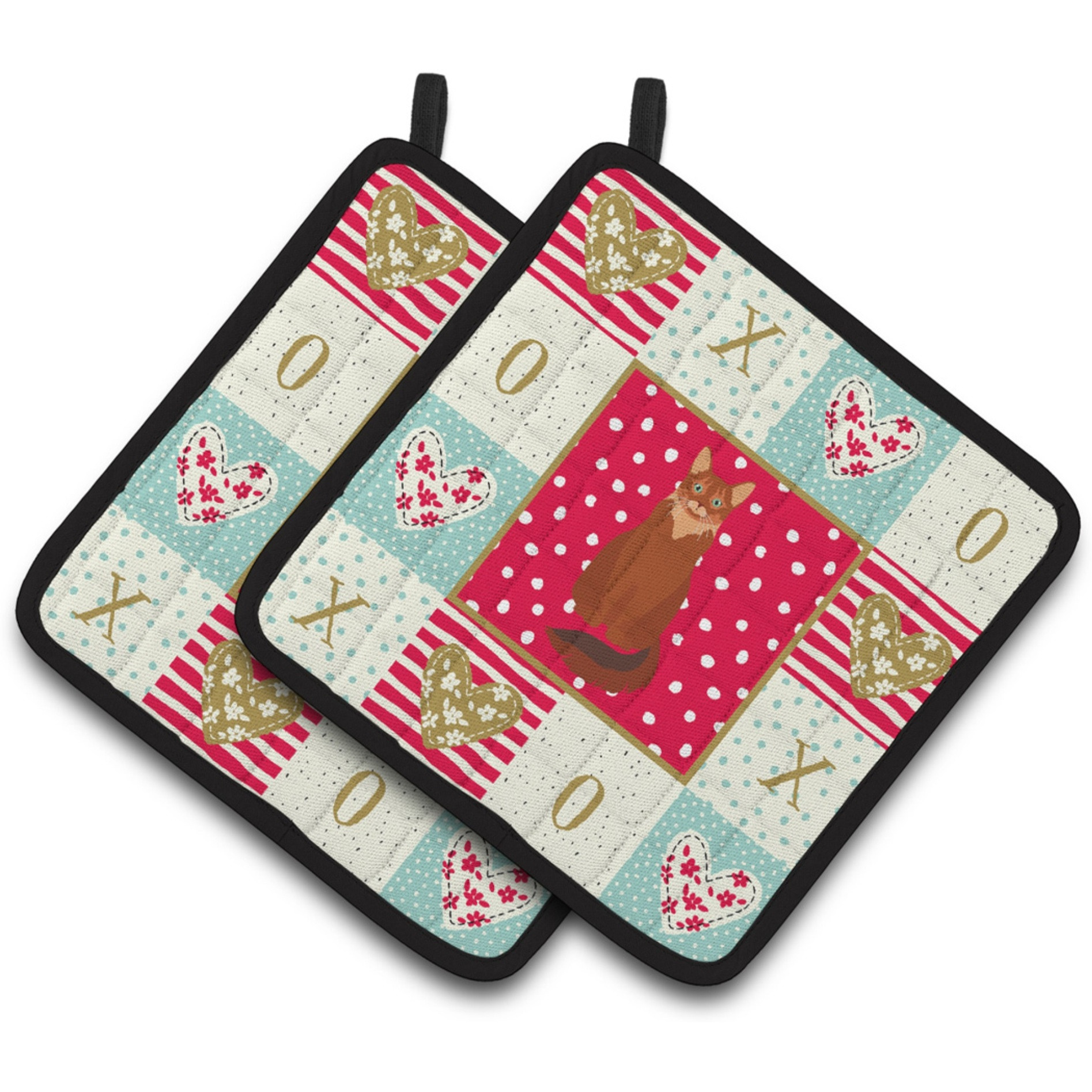 &quotCaroline's Treasures CK5793PTHD Somali Cat Love Pair of Pot Holders potholders, Multicolor"