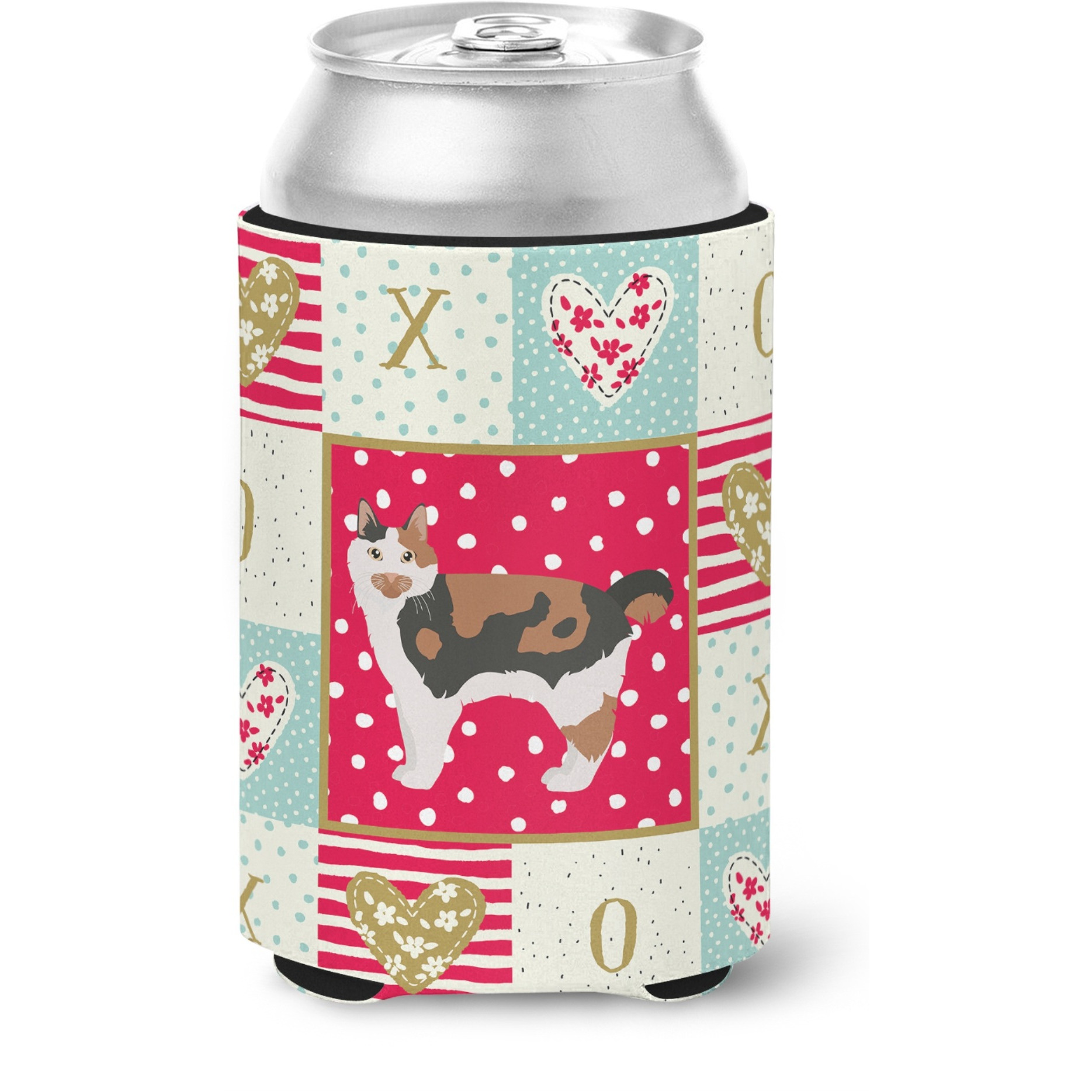 &quotCaroline's Treasures CK5594CC Cymric 2 Cat Love Can or Bottle Hugger cold-beverage-koozies, Multicolor"