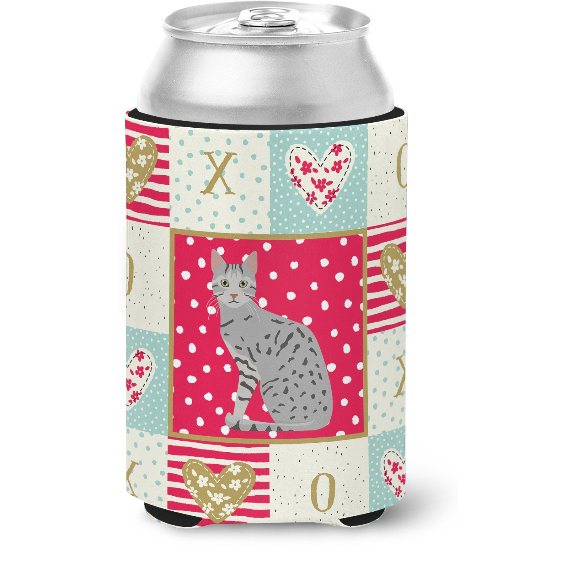 &quotCaroline's Treasures CK5760CC Egyptian Mau Cat Love Can or Bottle Hugger cold-beverage-koozies, Multicolor"