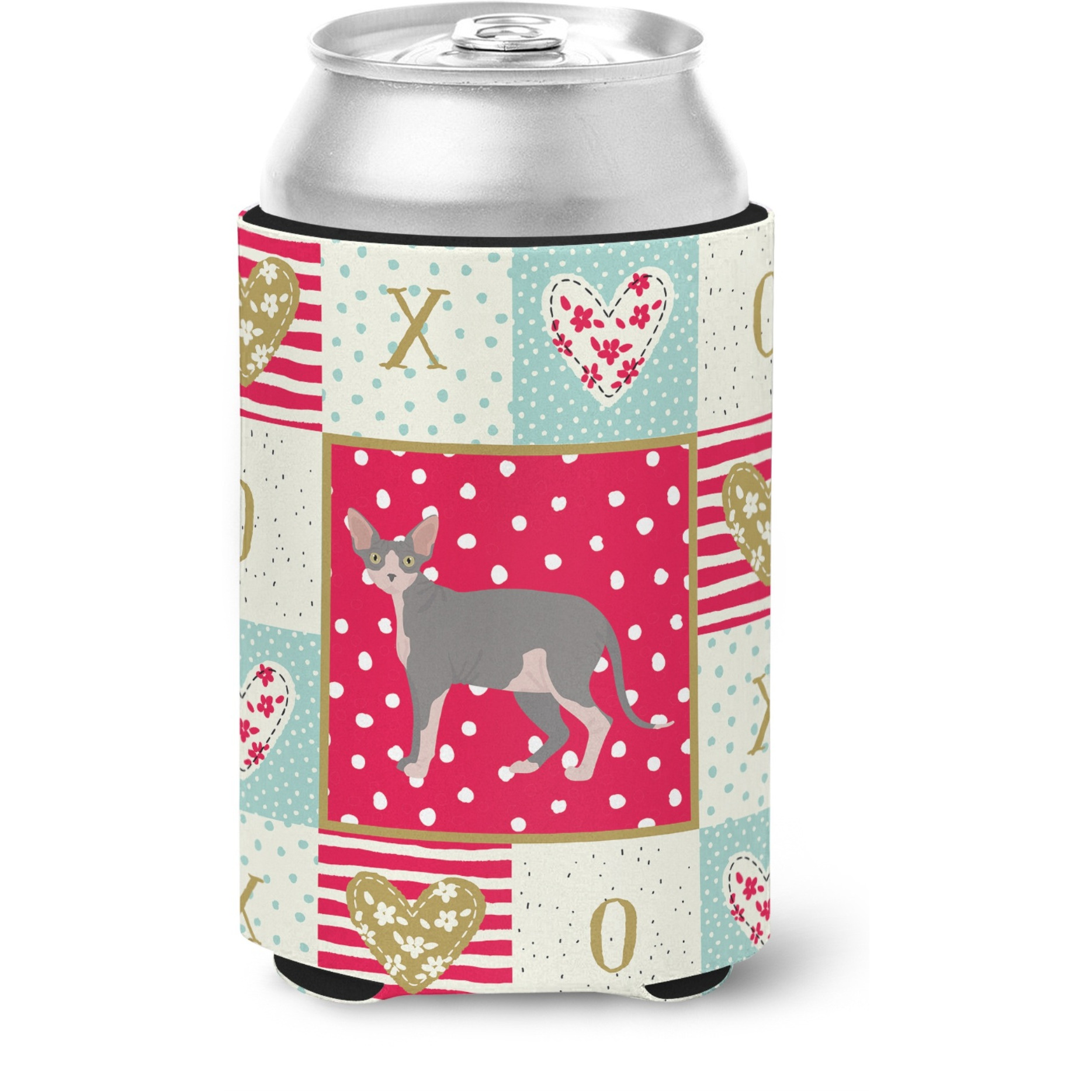 &quotCaroline's Treasures CK5719CC Sphynx 2 Cat Love Can or Bottle Hugger cold-beverage-koozies, Multicolor"