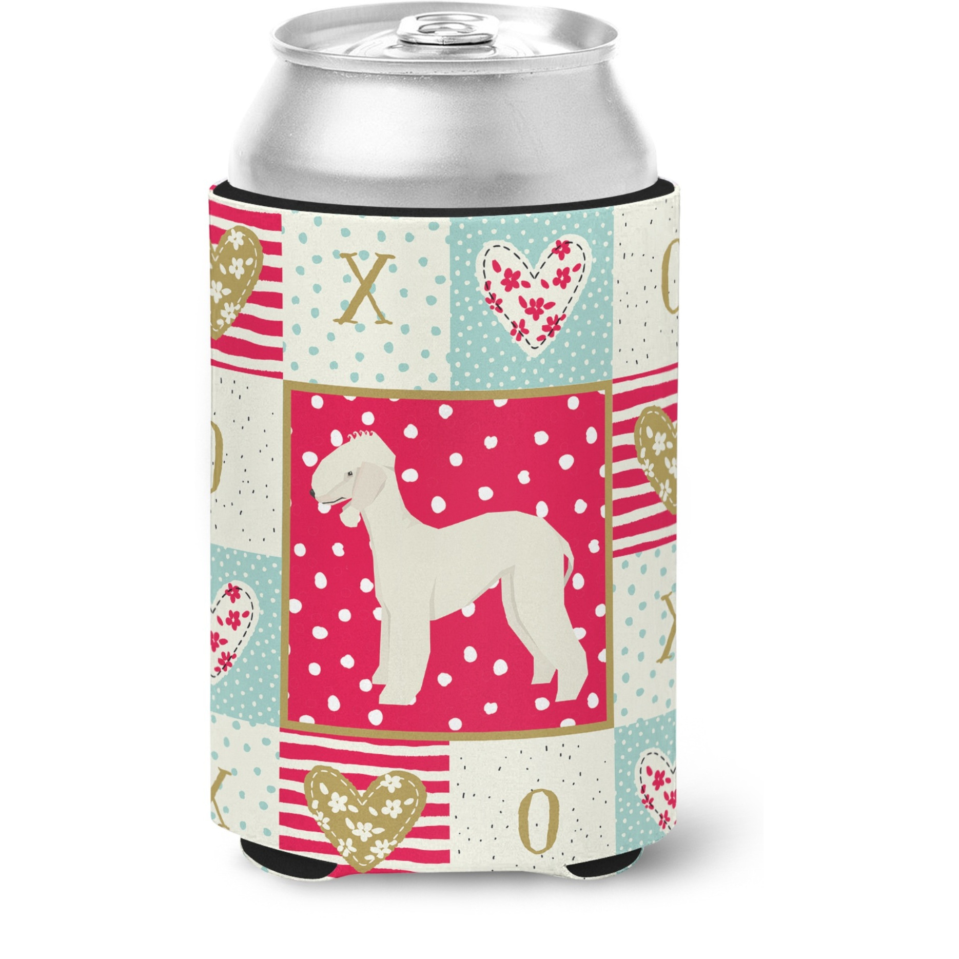 &quotCaroline's Treasures CK5910CC Bedlington Terrier Love Can or Bottle Hugger cold-beverage-koozies, Multicolor"