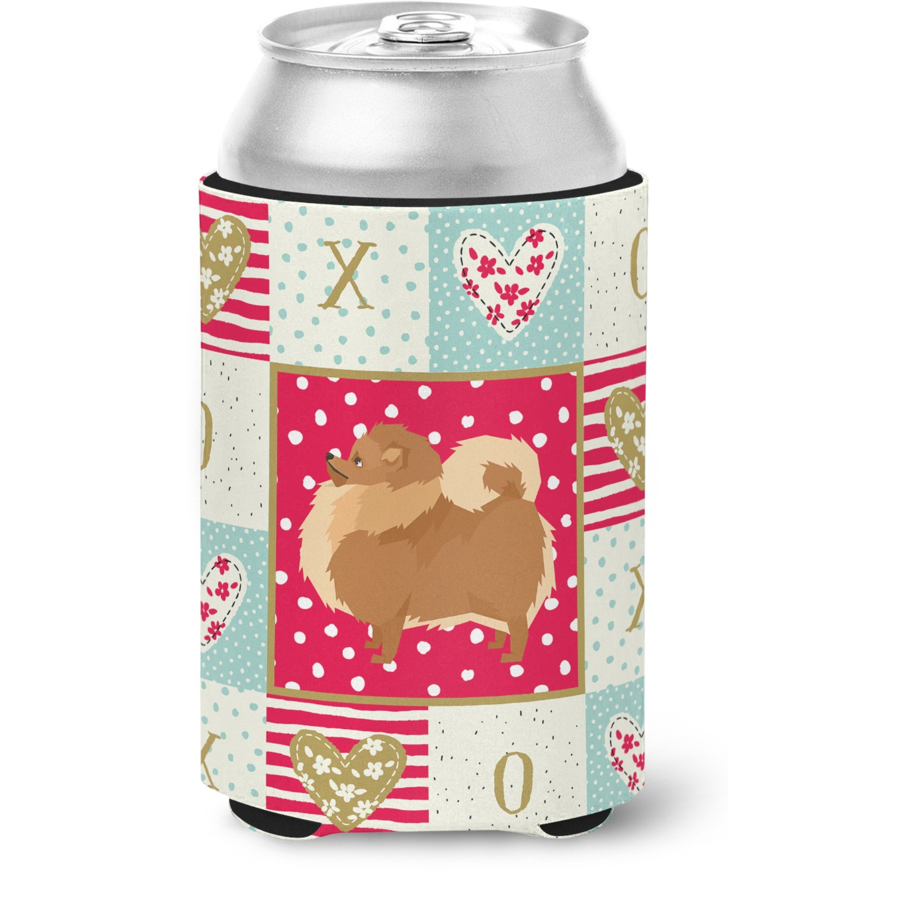 &quotCaroline's Treasures CK5945CC Pomeranian Love Can or Bottle Hugger cold-beverage-koozies, Multicolor"