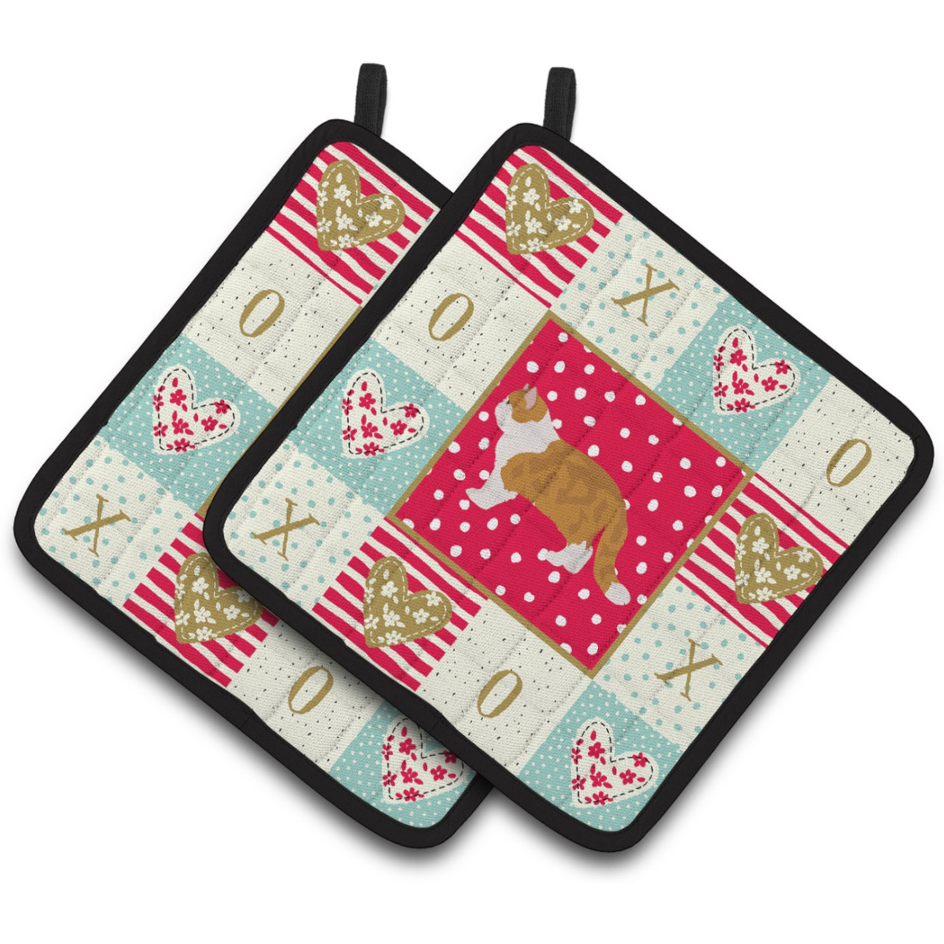 &quotCaroline's Treasures CK5614PTHD Exotic Shorthair 1 Cat Love Pair of Pot Holders potholders, Multicolor"