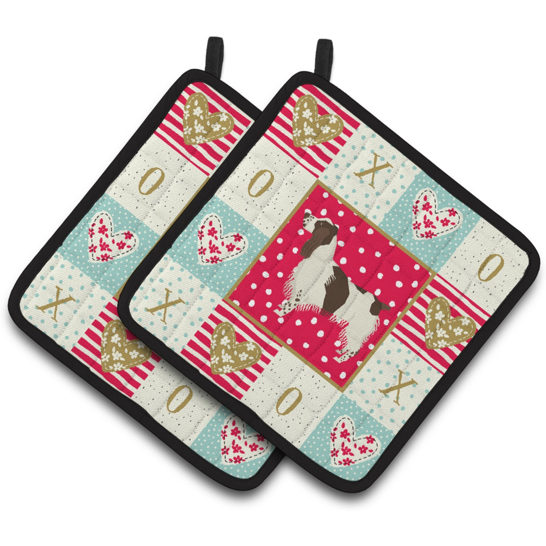 &quotCaroline's Treasures CK5927PTHD English Springer Spaniel Love Pair of Pot Holders potholders, Multicolor"