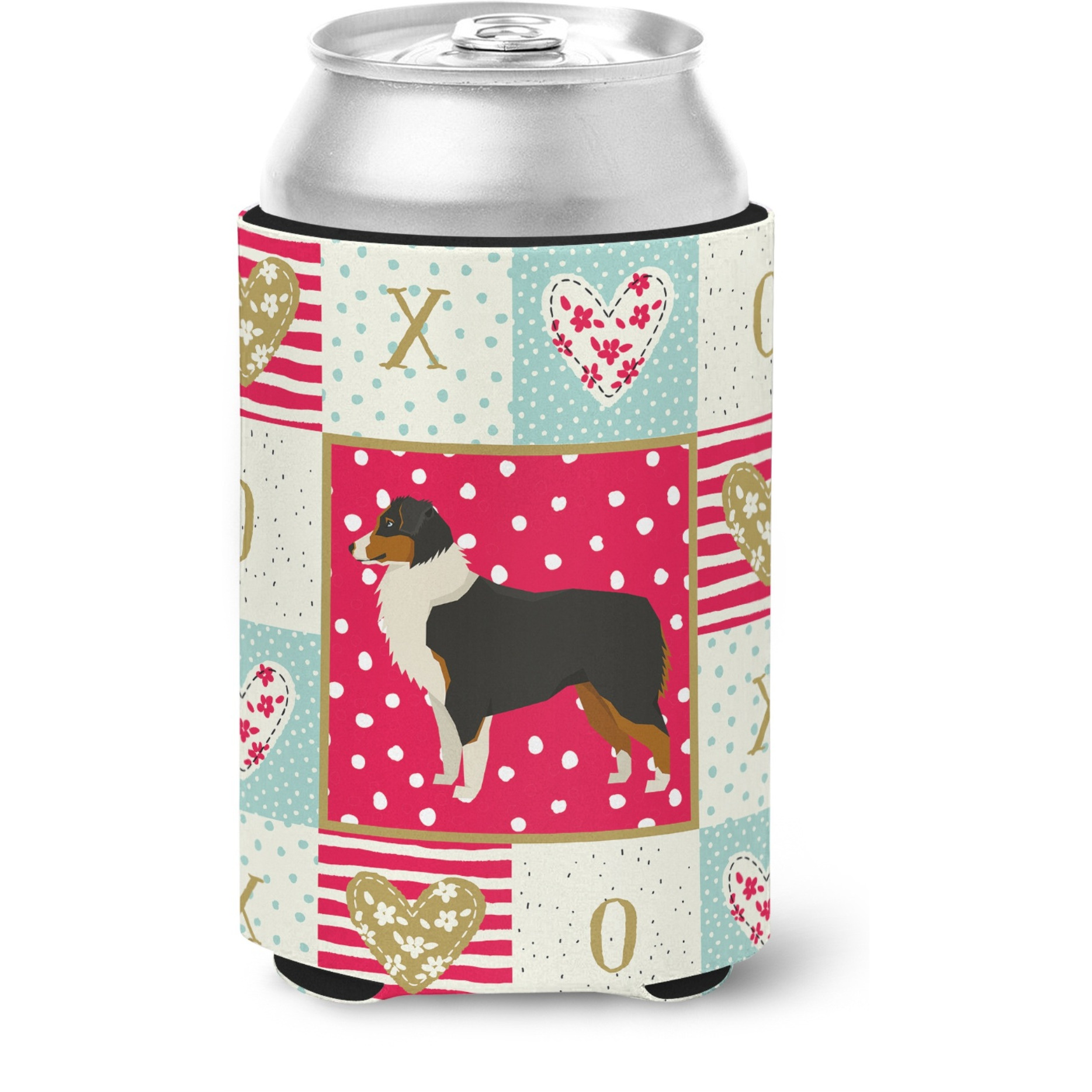 &quotCaroline's Treasures CK5906CC Australian Shepherd Love Can or Bottle Hugger cold-beverage-koozies, Multicolor"