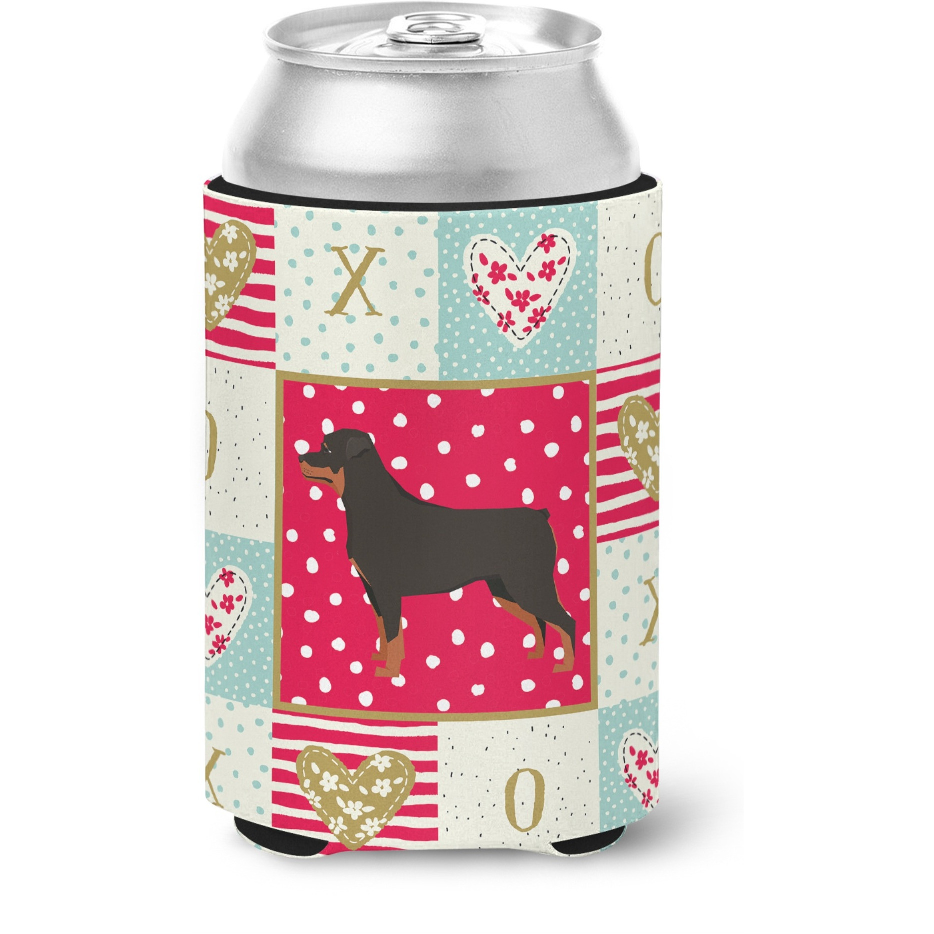 &quotCaroline's Treasures CK5948CC Rottweiler Love Can or Bottle Hugger cold-beverage-koozies, Multicolor"