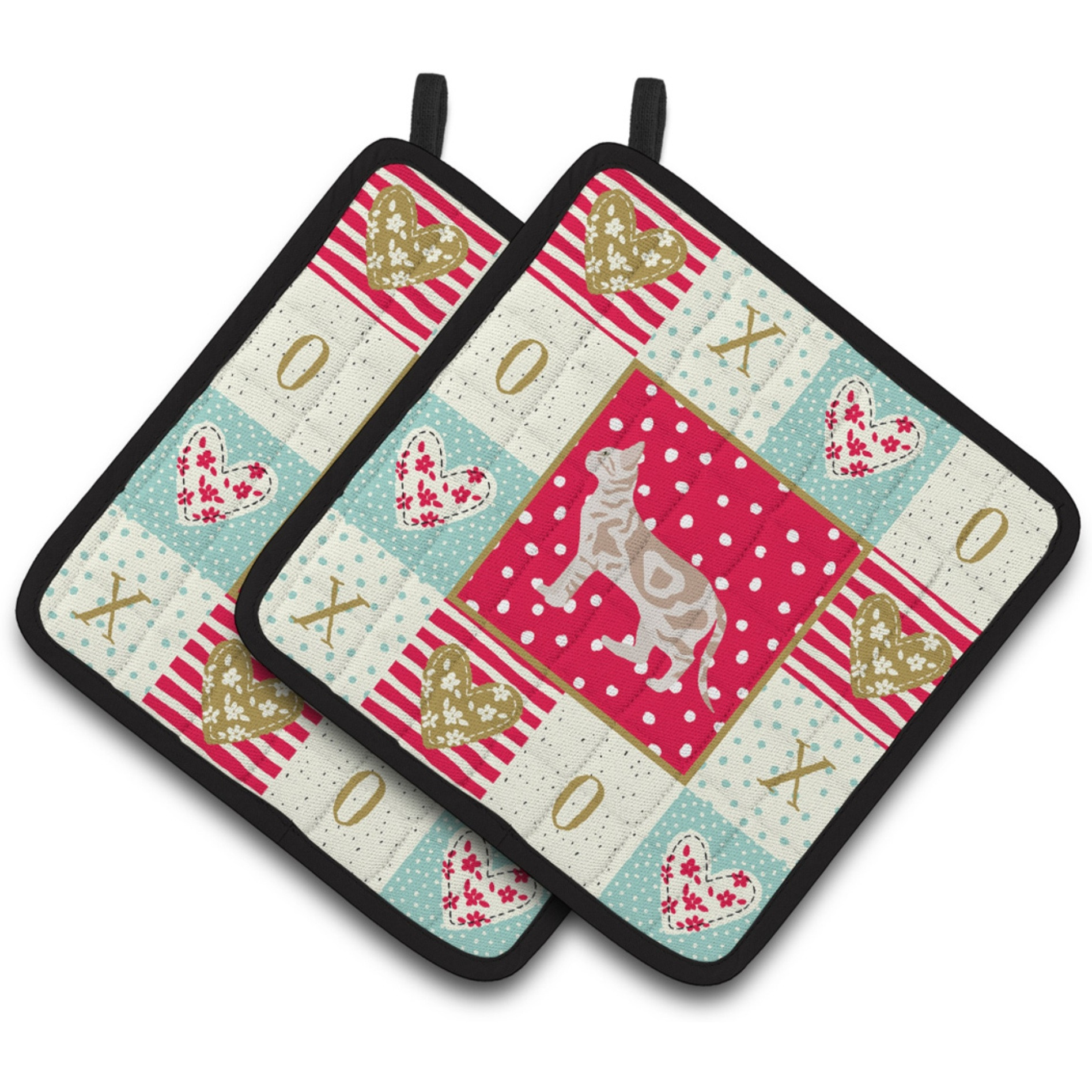 &quotCaroline's Treasures CK5715PTHD Sokoke 2 Cat Love Pair of Pot Holders potholders, Multicolor"