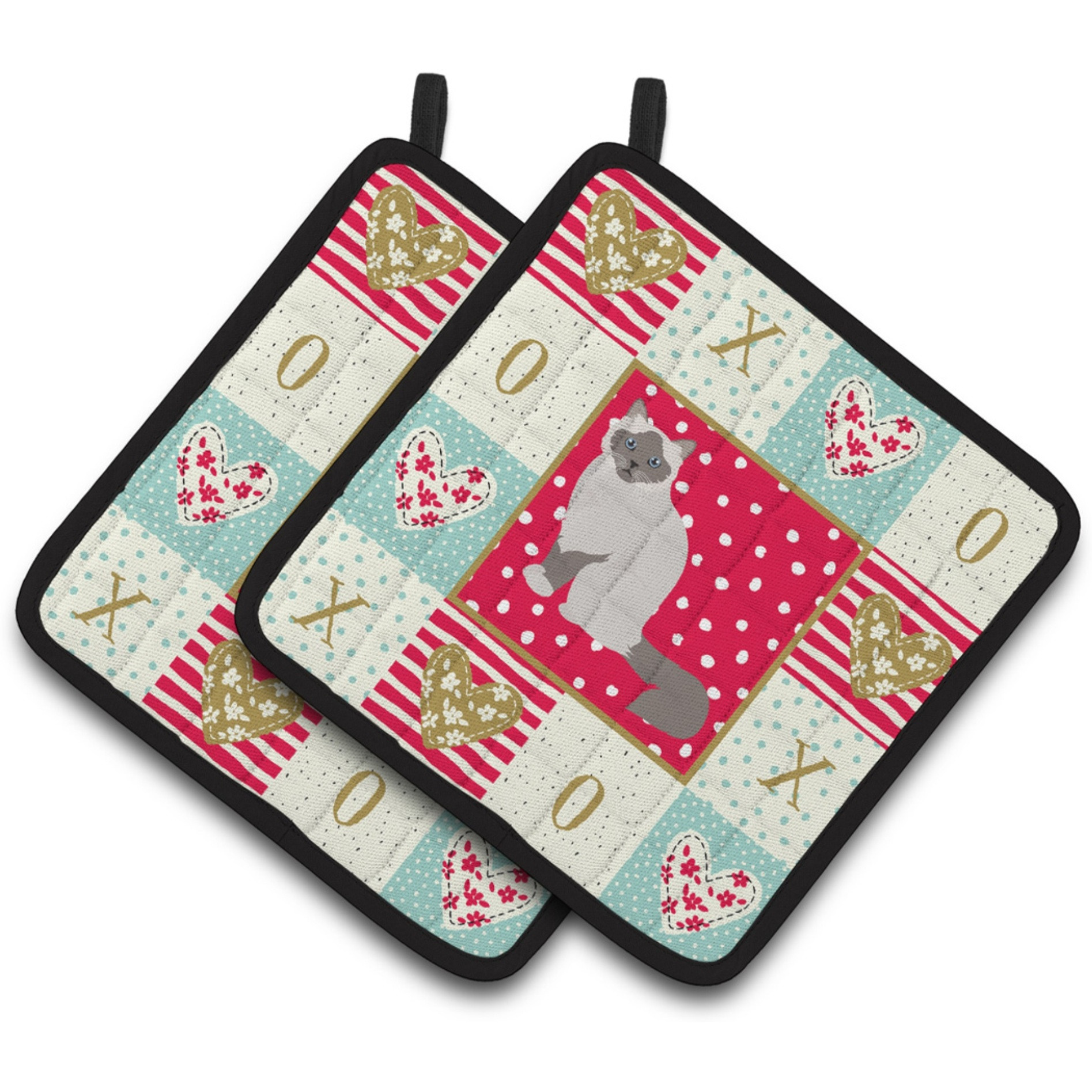 &quotCaroline's Treasures CK5742PTHD Birman Cat Love Pair of Pot Holders potholders, Multicolor"