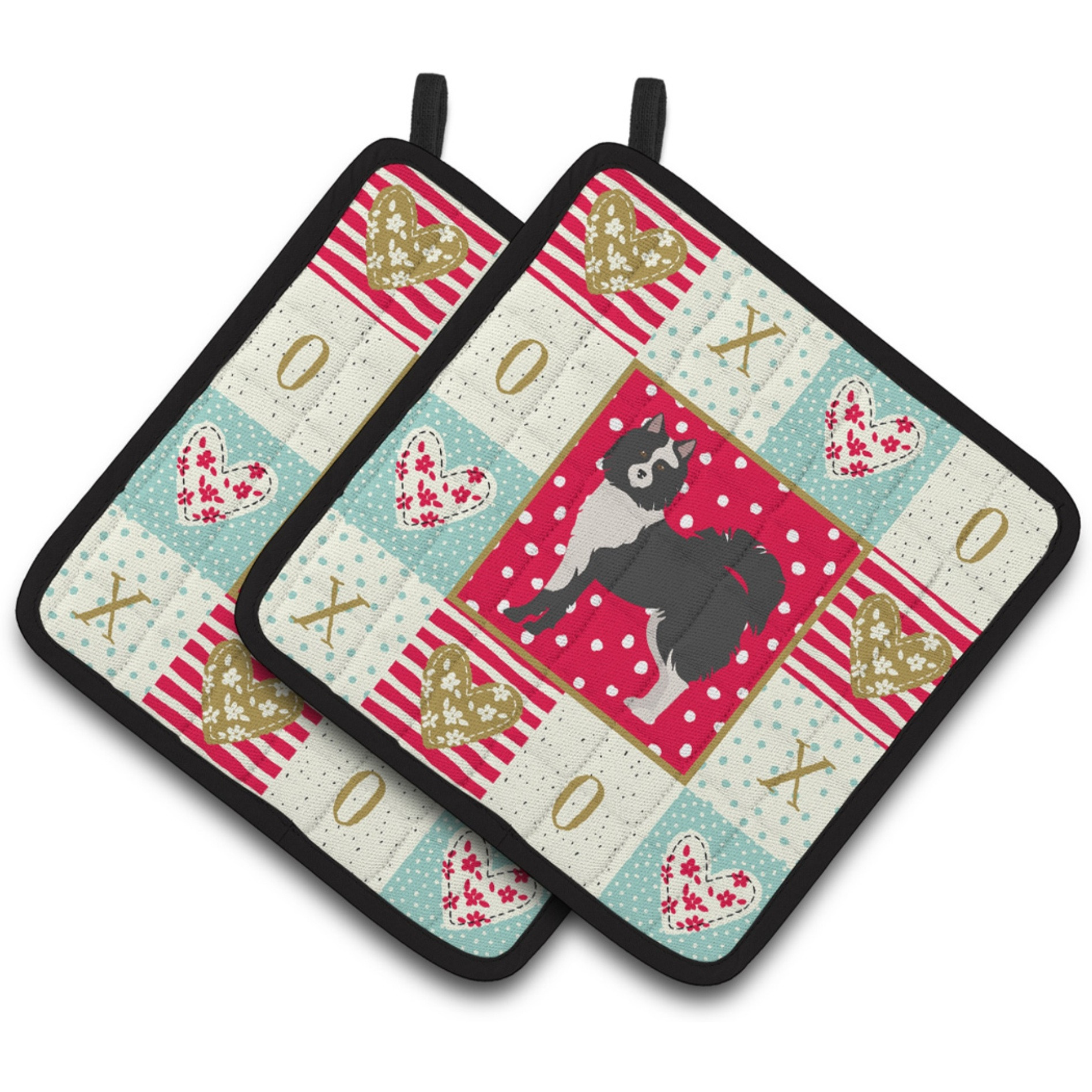 &quotCaroline's Treasures CK5829PTHD Elo Dog 2 Love Pair of Pot Holders potholders, Multicolor"