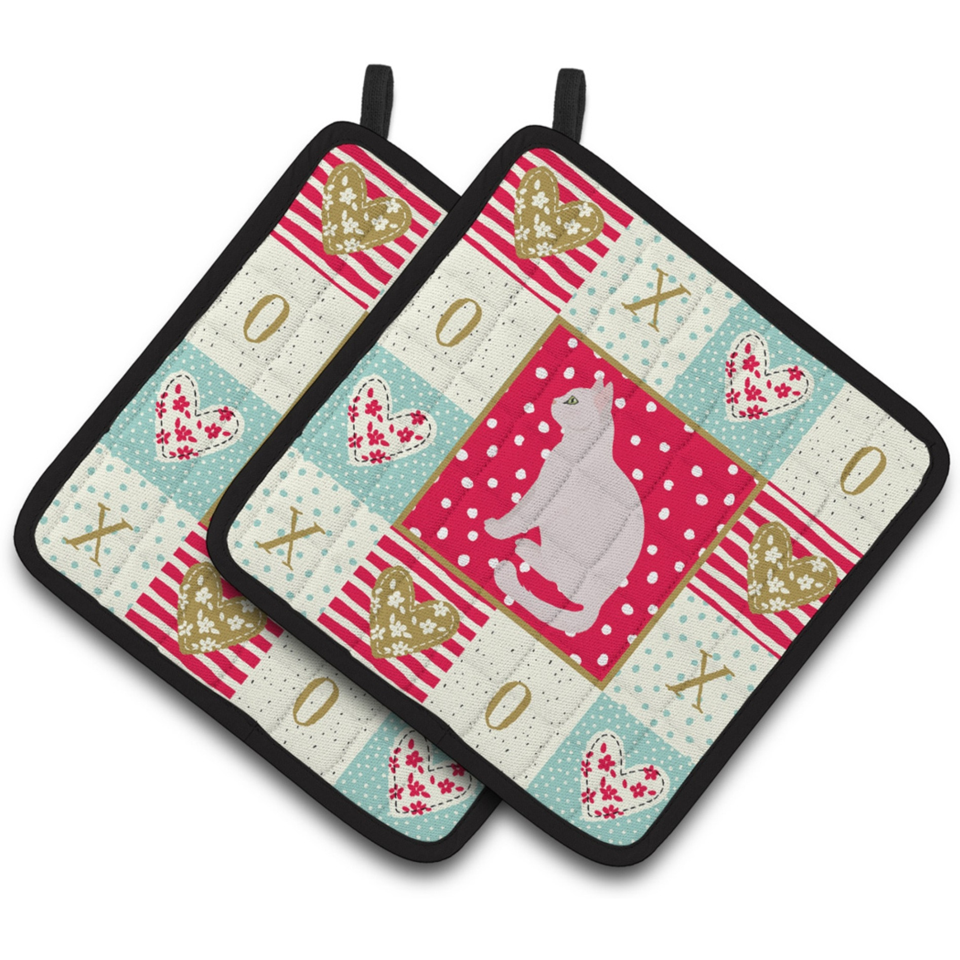 &quotCaroline's Treasures CK5750PTHD Burmilla 2 Cat Love Pair of Pot Holders potholders, Multicolor"