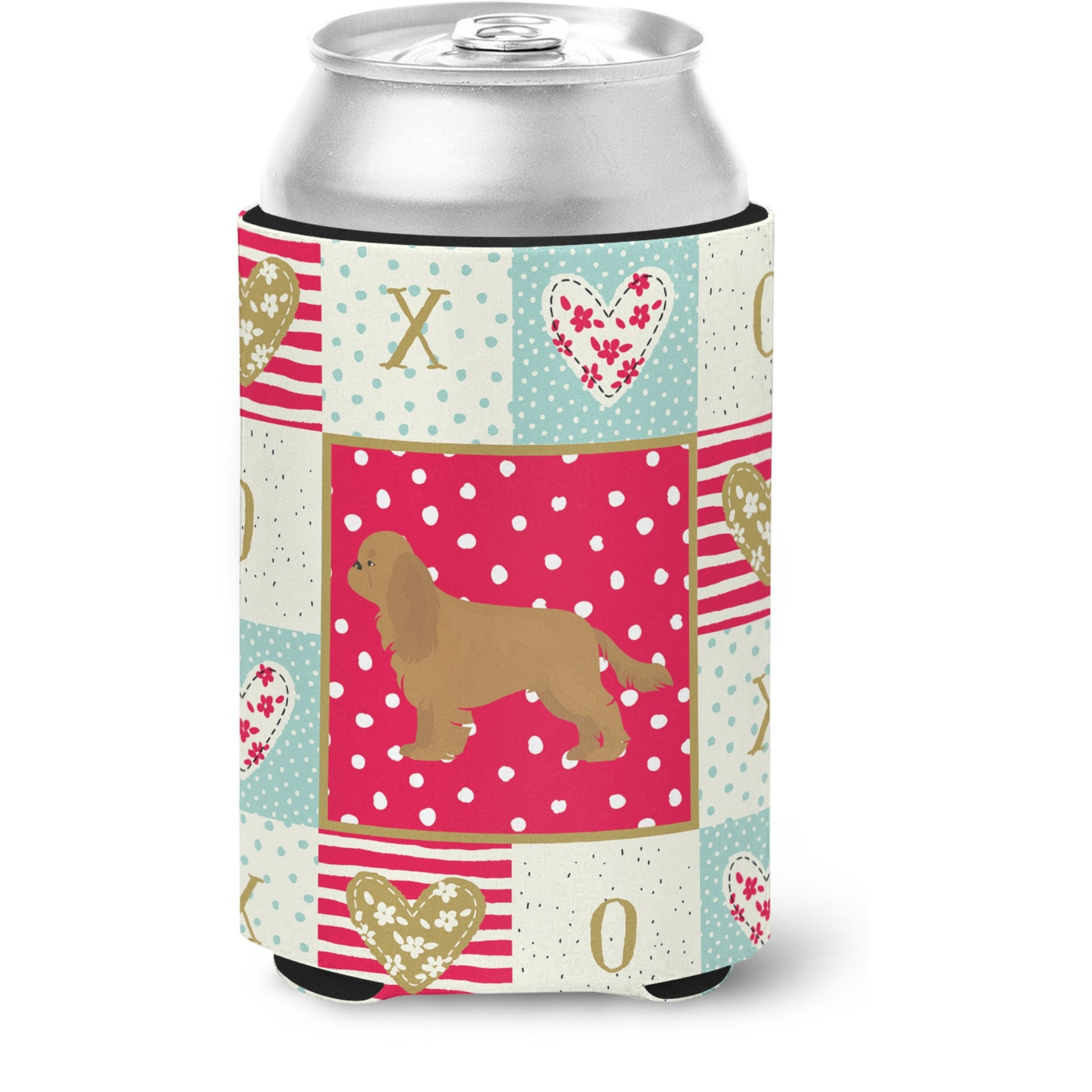 &quotCaroline's Treasures CK5852CC Ruby Cavalier Spaniel Love Can or Bottle Hugger cold-beverage-koozies, Multicolor"