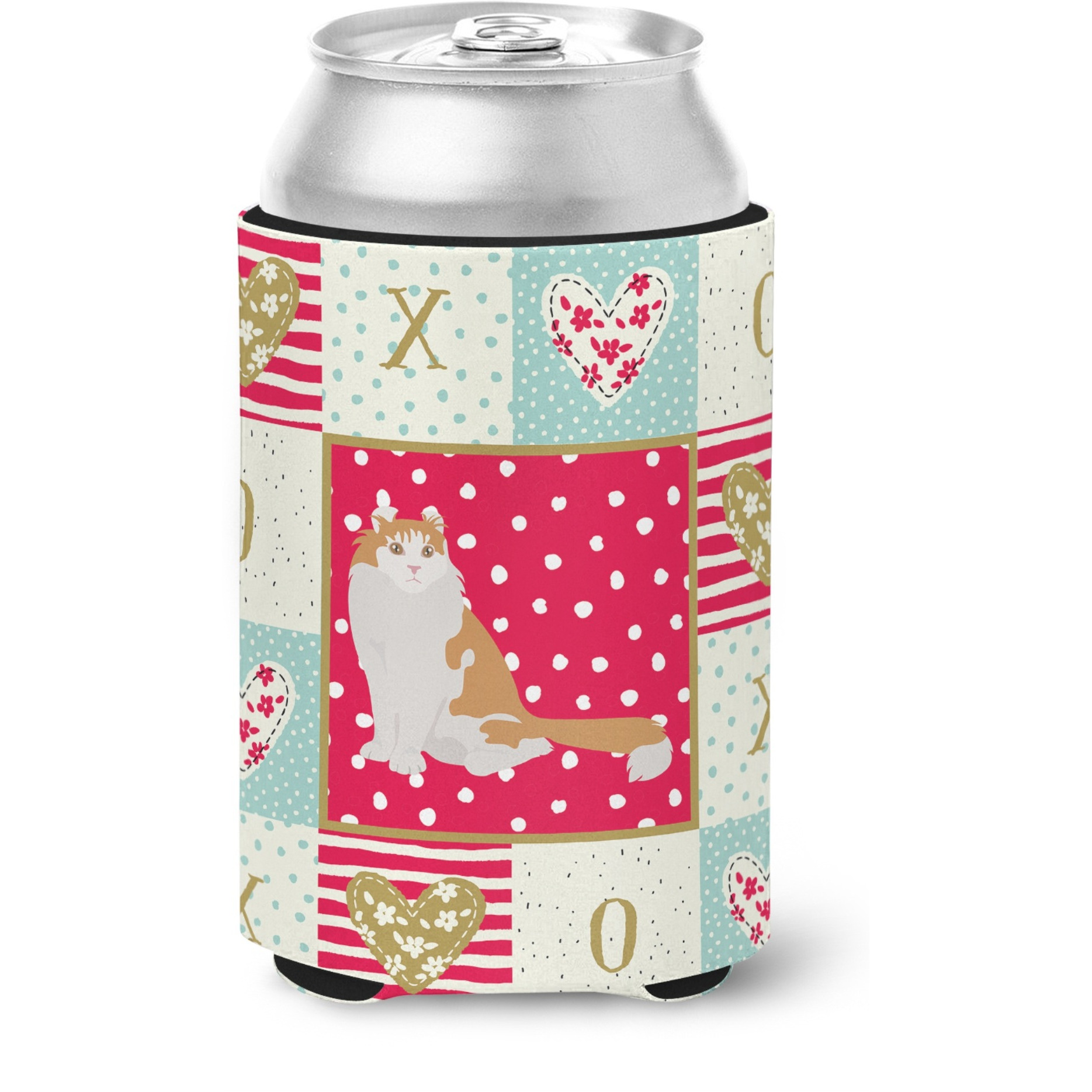 &quotCaroline's Treasures CK5735CC American Curl Cat Love Can or Bottle Hugger cold-beverage-koozies, Multicolor"