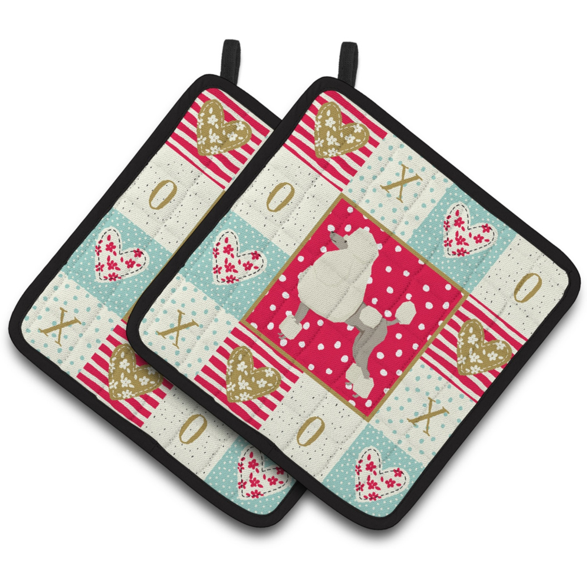 &quotCaroline's Treasures CK5946PTHD Poodle Love Pair of Pot Holders potholders, Multicolor"