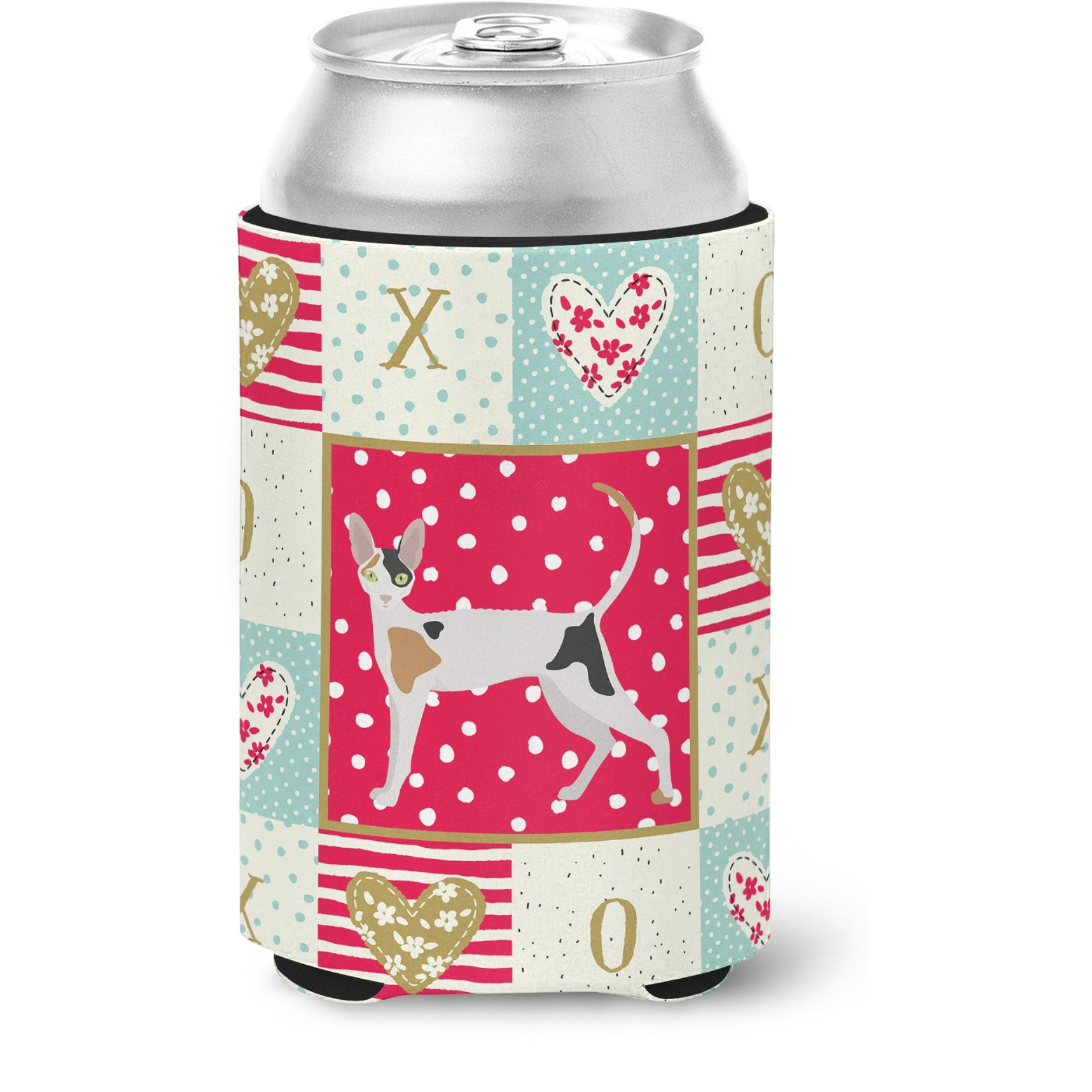&quotCaroline's Treasures CK5592CC Cornish Rex Cat Love Can or Bottle Hugger cold-beverage-koozies, Multicolor"