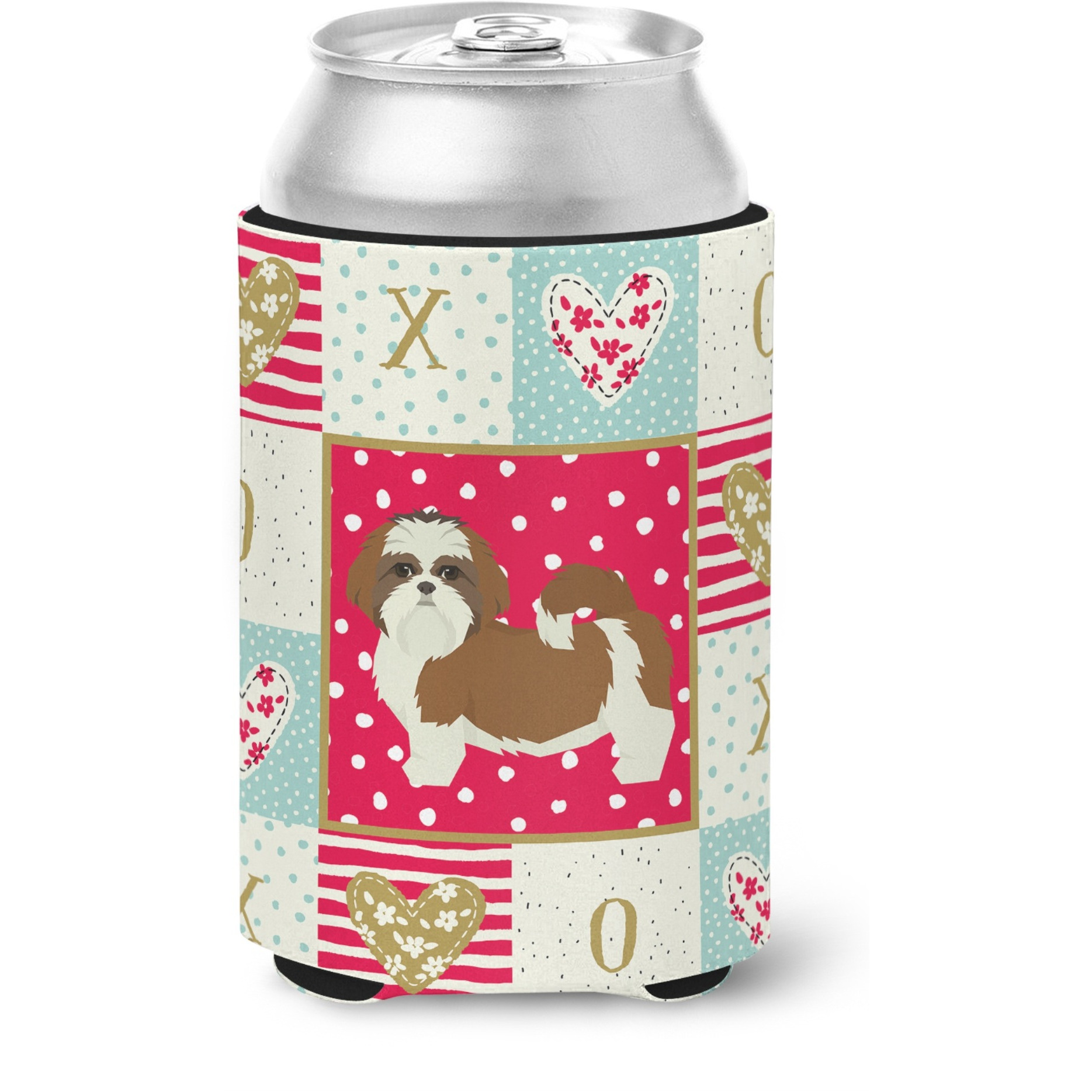 &quotCaroline's Treasures CK5953CC Shih Tzu Love Can or Bottle Hugger cold-beverage-koozies, Multicolor"