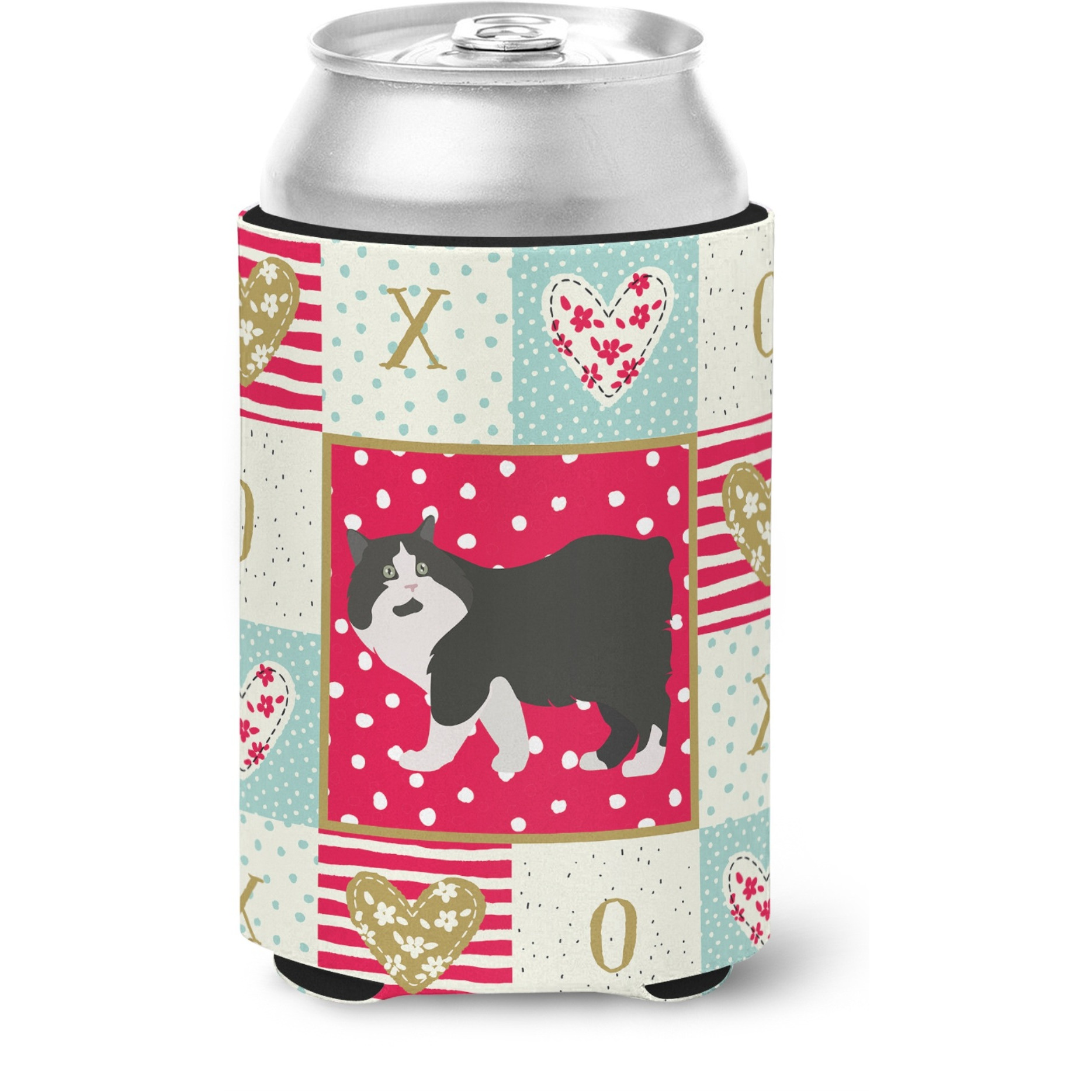&quotCaroline's Treasures CK5593CC Cymric Cat Love Can or Bottle Hugger cold-beverage-koozies, Multicolor"