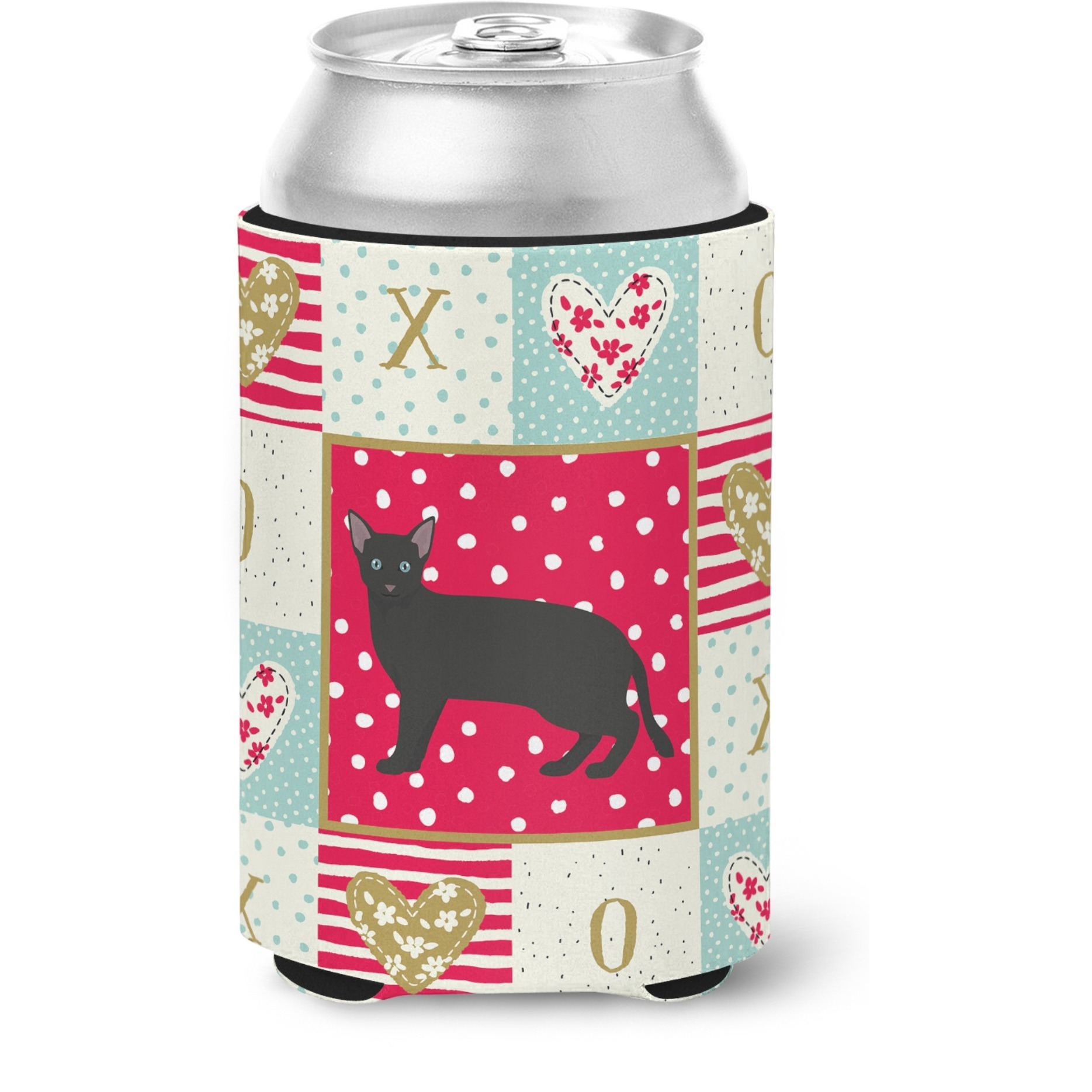 &quotCaroline's Treasures CK5691CC Russian White Black 1 Cat Love Can or Bottle Hugger cold-beverage-koozies, Multicolor"