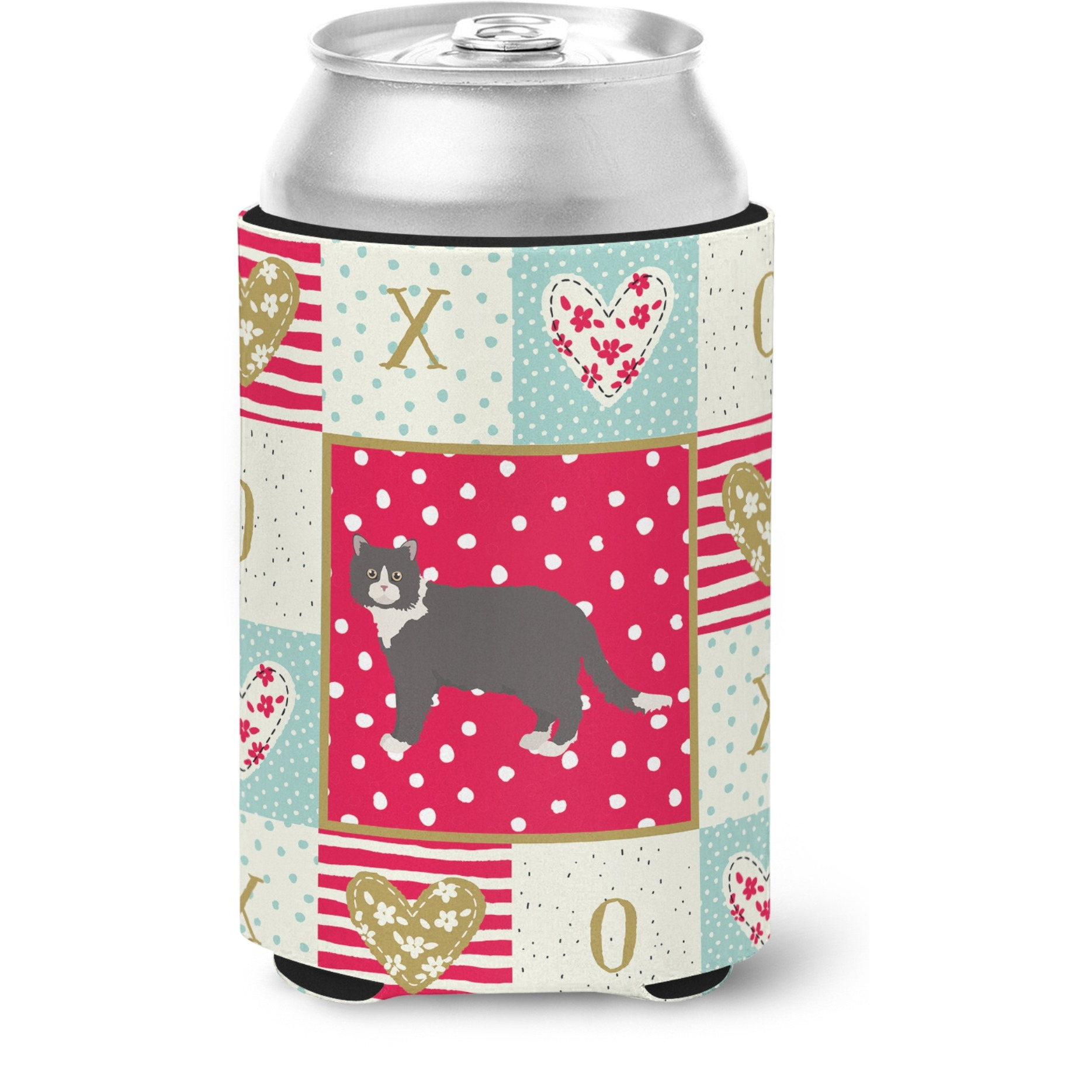 &quotCaroline's Treasures CK5681CC Poodle 1 Cat Love Can or Bottle Hugger cold-beverage-koozies, Multicolor"