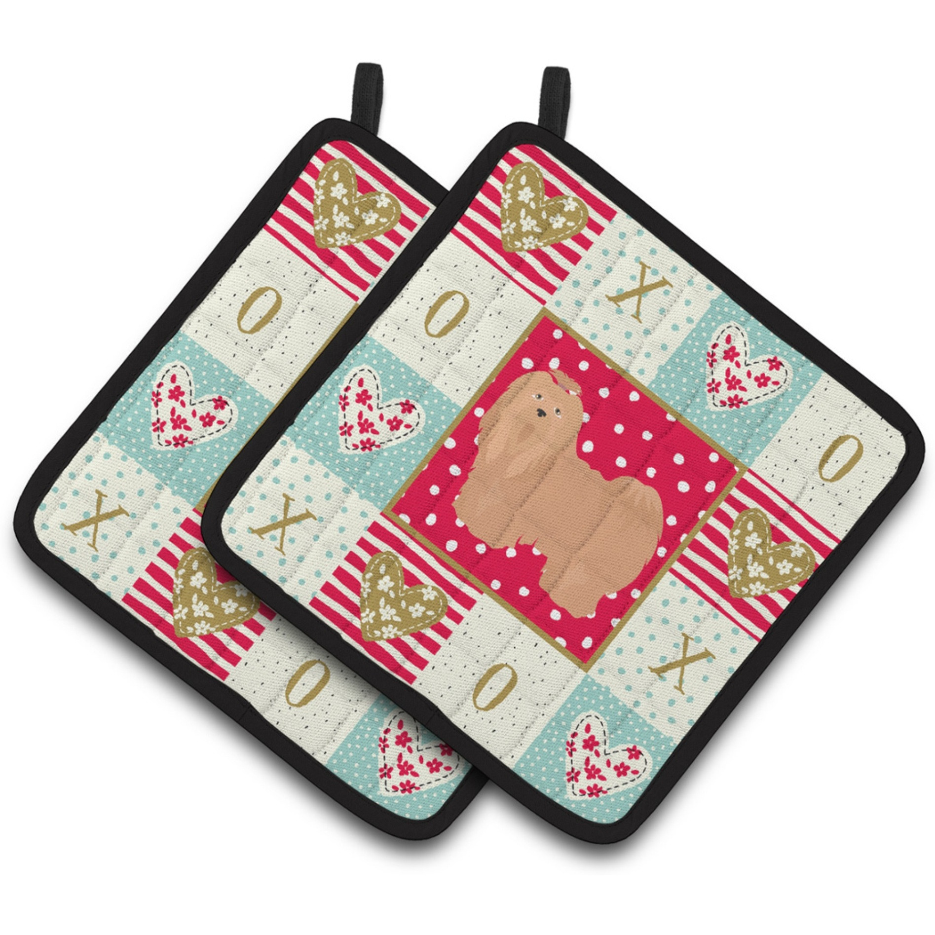 &quotCaroline's Treasures CK5856PTHD Lhasa Apso 1 Love Pair of Pot Holders potholders, Multicolor"