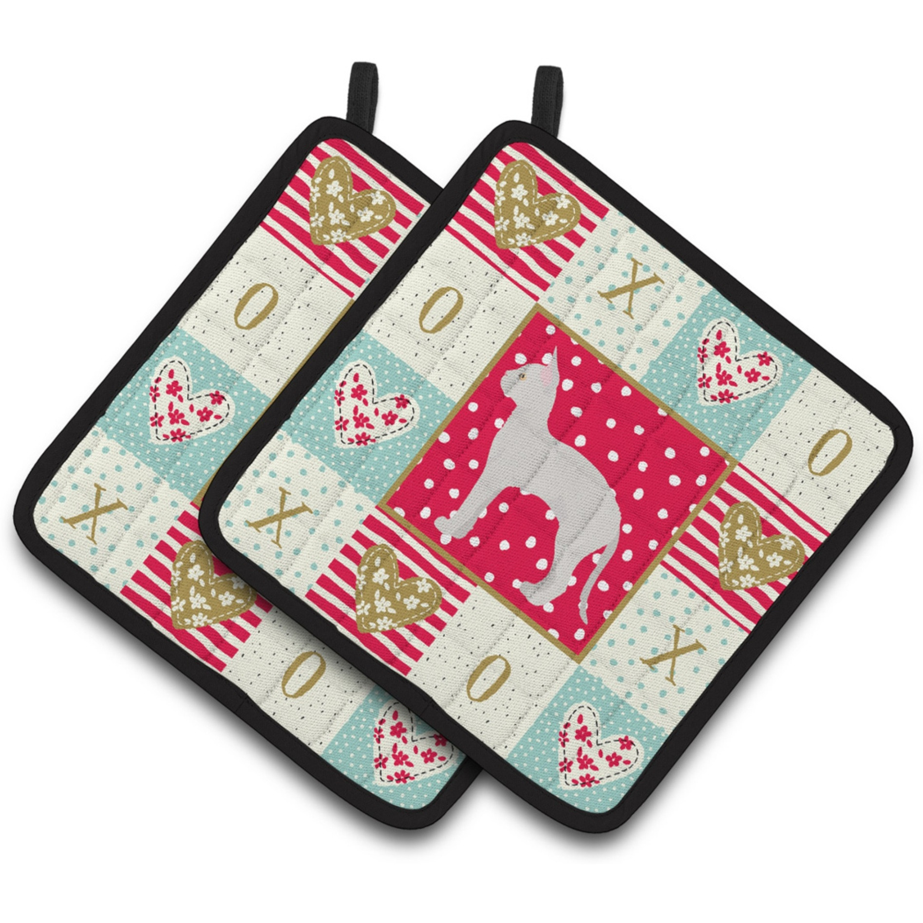 &quotCaroline's Treasures CK5622PTHD German Rex 3 Cat Love Pair of Pot Holders potholders, Multicolor"