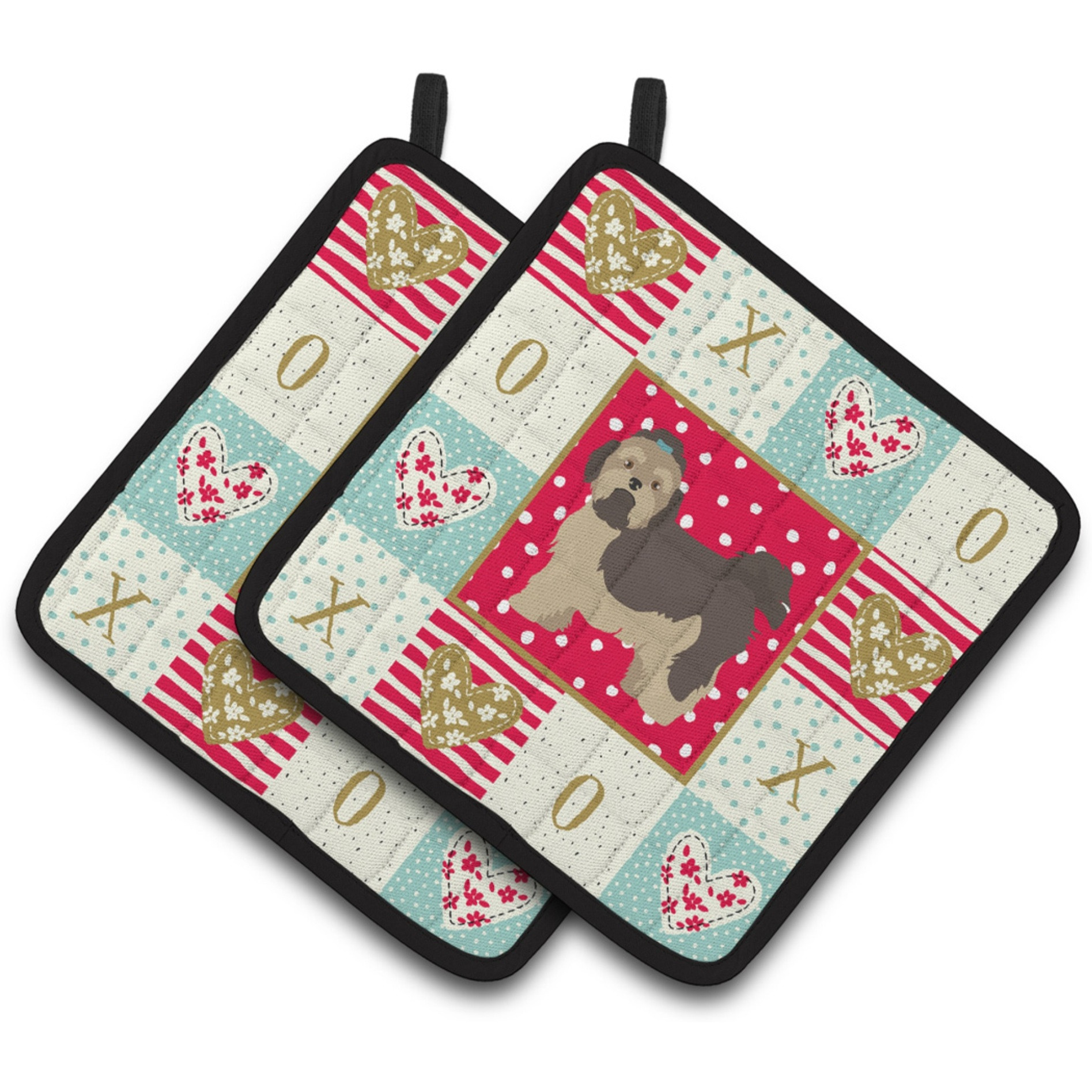 &quotCaroline's Treasures CK5888PTHD Russian Lapdog Love Pair of Pot Holders potholders, Multicolor"