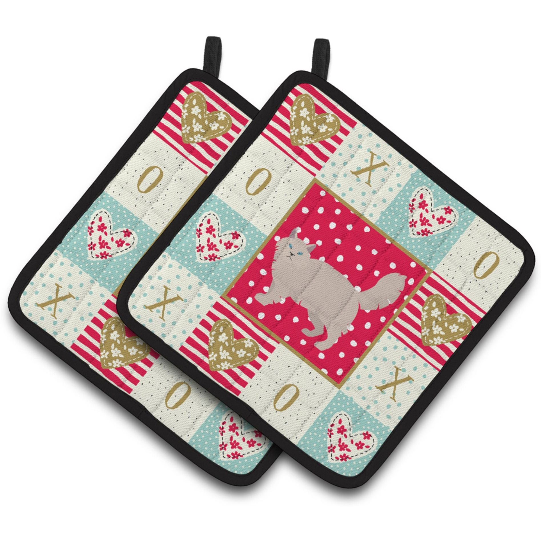 &quotCaroline's Treasures CK5709PTHD Siberian Forest 2 Cat Love Pair of Pot Holders potholders, Multicolor"