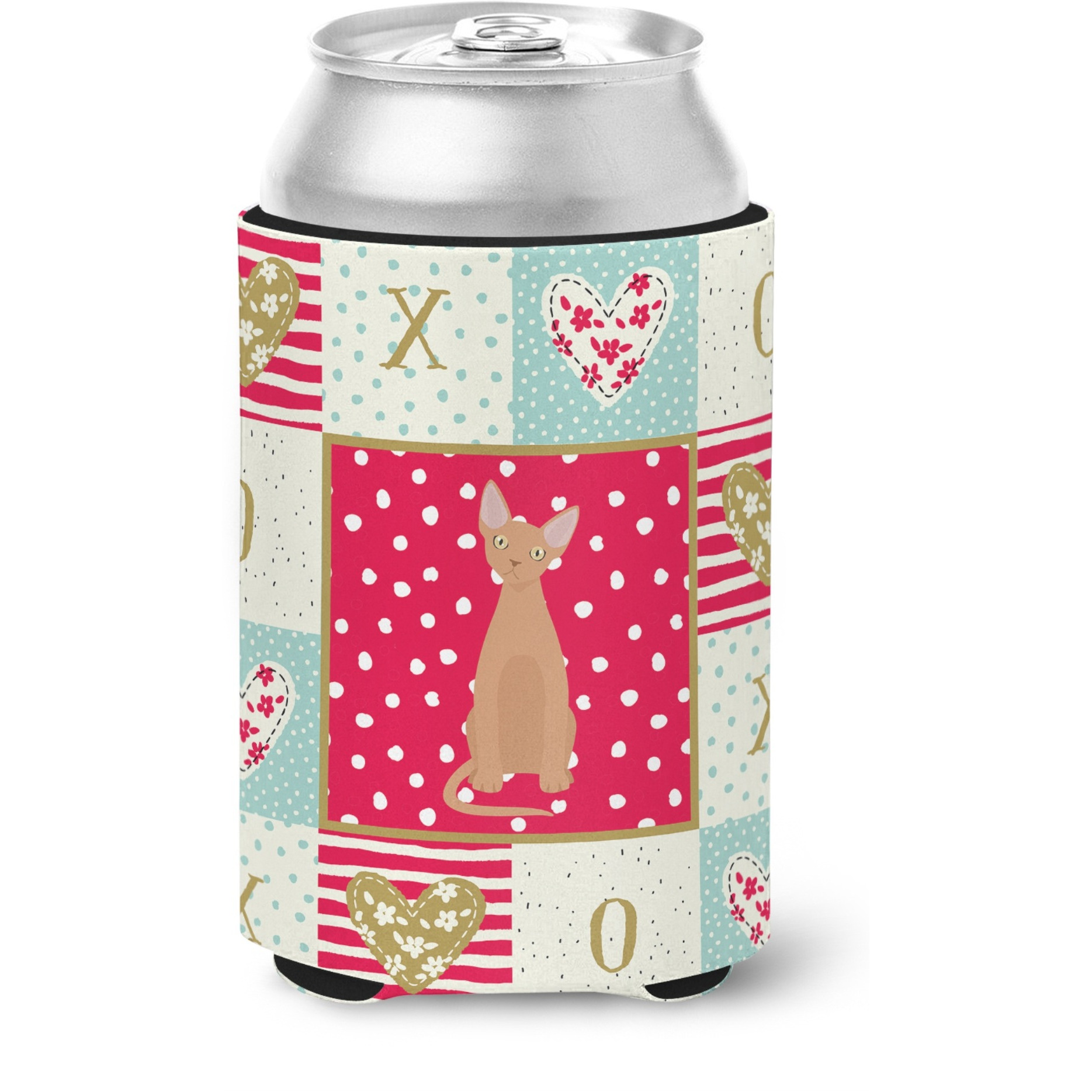&quotCaroline's Treasures CK5756CC Devon Rex 1 Cat Love Can or Bottle Hugger cold-beverage-koozies, Multicolor"