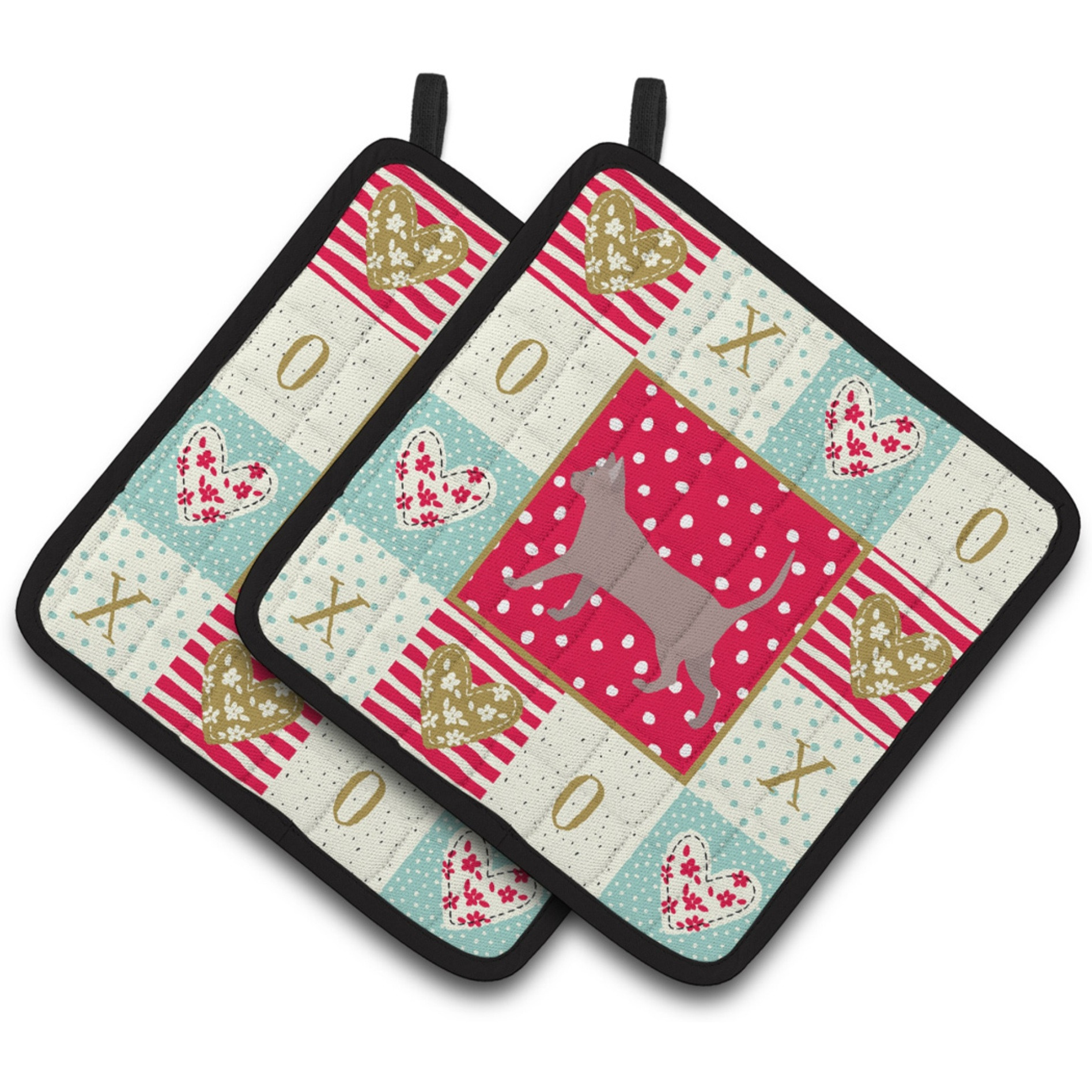 &quotCaroline's Treasures CK5722PTHD Thai Lilac 2 Cat Love Pair of Pot Holders potholders, Multicolor"