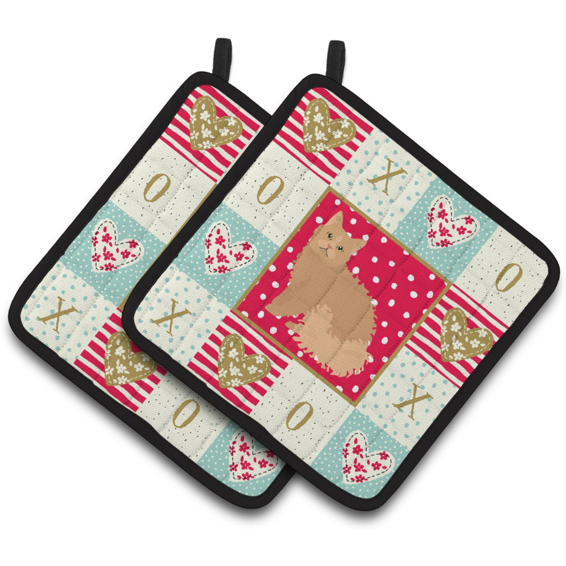 &quotCaroline's Treasures CK5784PTHD Selkirk Rex Cat Love Pair of Pot Holders potholders, Multicolor"