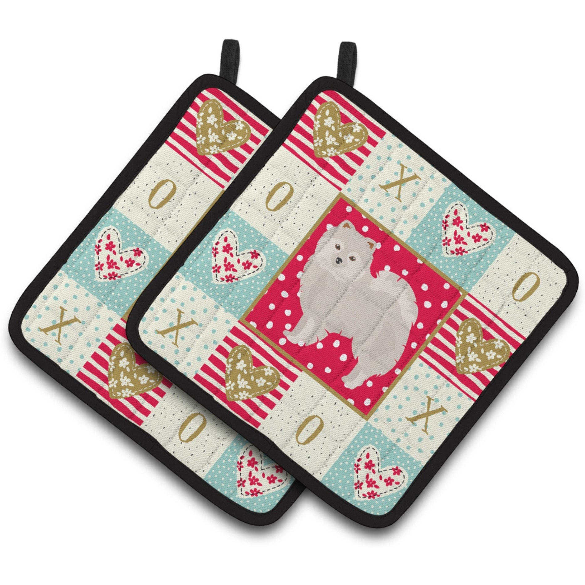 &quotCaroline's Treasures CK5850PTHD Japanese Spitz Love Pair of Pot Holders potholders, Multicolor"