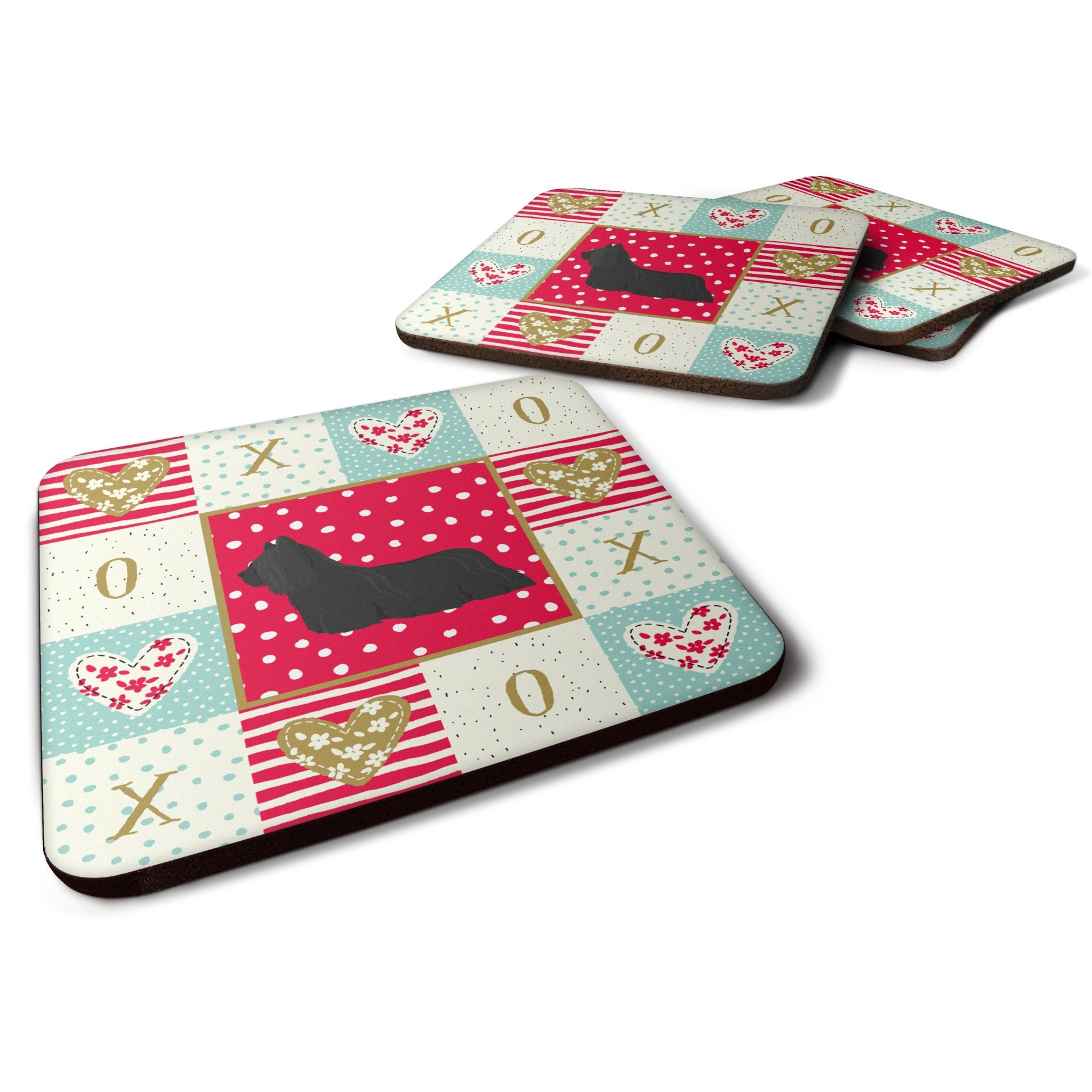 &quotCaroline's Treasures CK5954FC Skye Terrier Love Foam Set of 4 coasters, Multicolor"