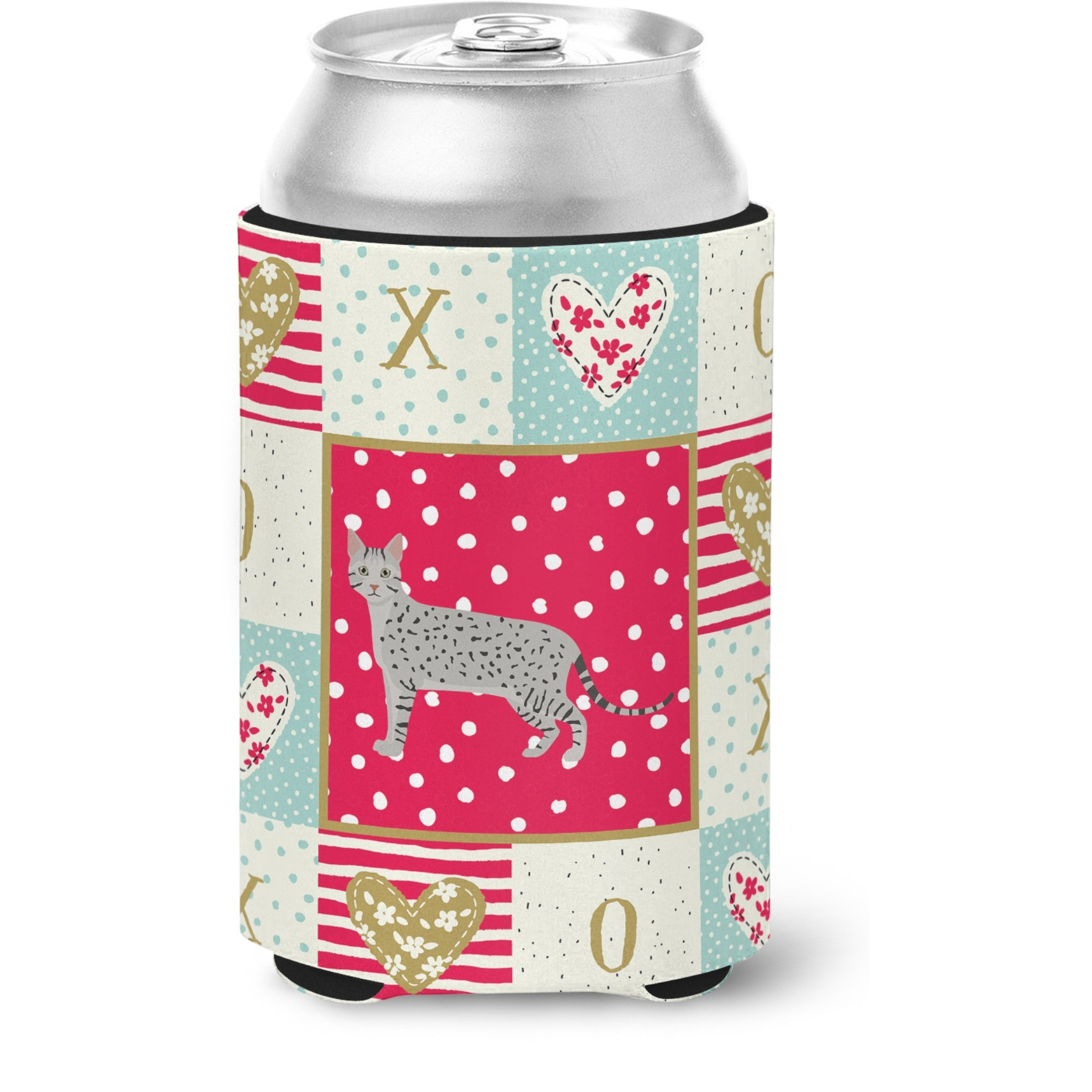 &quotCaroline's Treasures CK5608CC Egyptian Mau Cat Love Can or Bottle Hugger cold-beverage-koozies, Multicolor"
