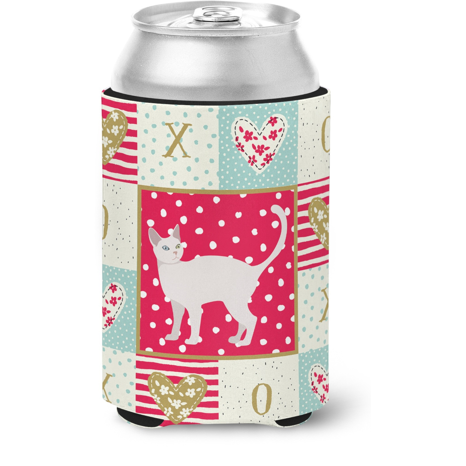 &quotCaroline's Treasures CK5629CC Khao Manee 2 Cat Love Can or Bottle Hugger cold-beverage-koozies, Multicolor"