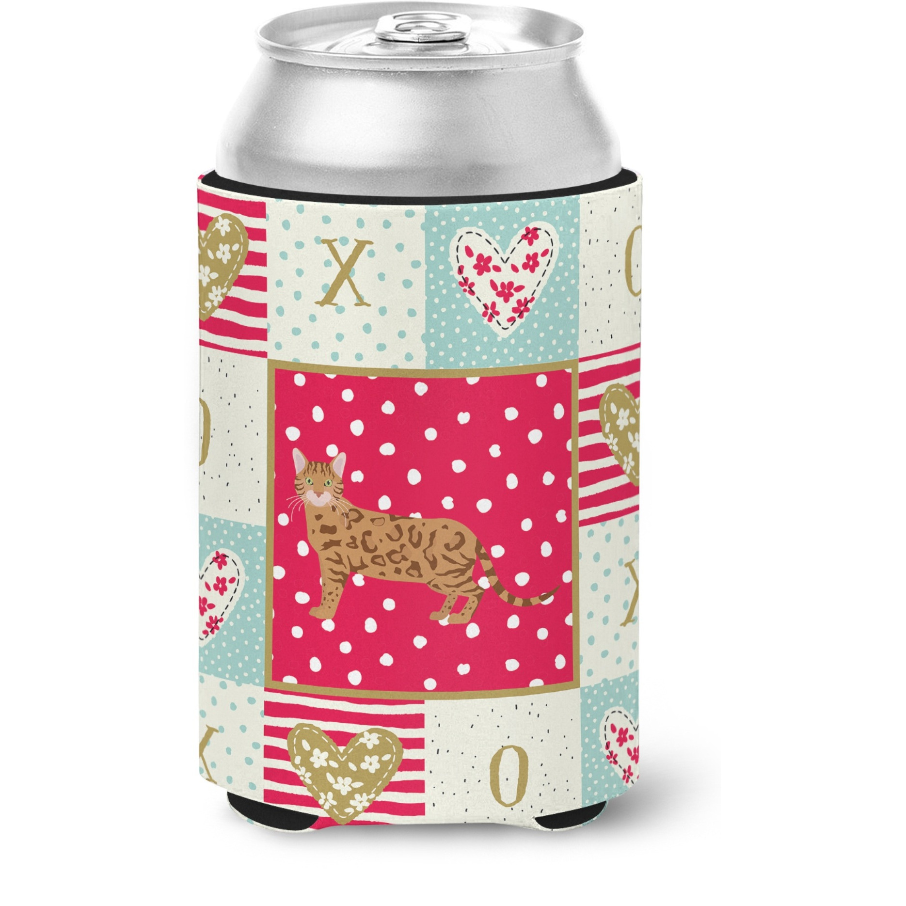 &quotCaroline's Treasures CK5563CC Bengal 2 Cat Love Can or Bottle Hugger cold-beverage-koozies, Multicolor"