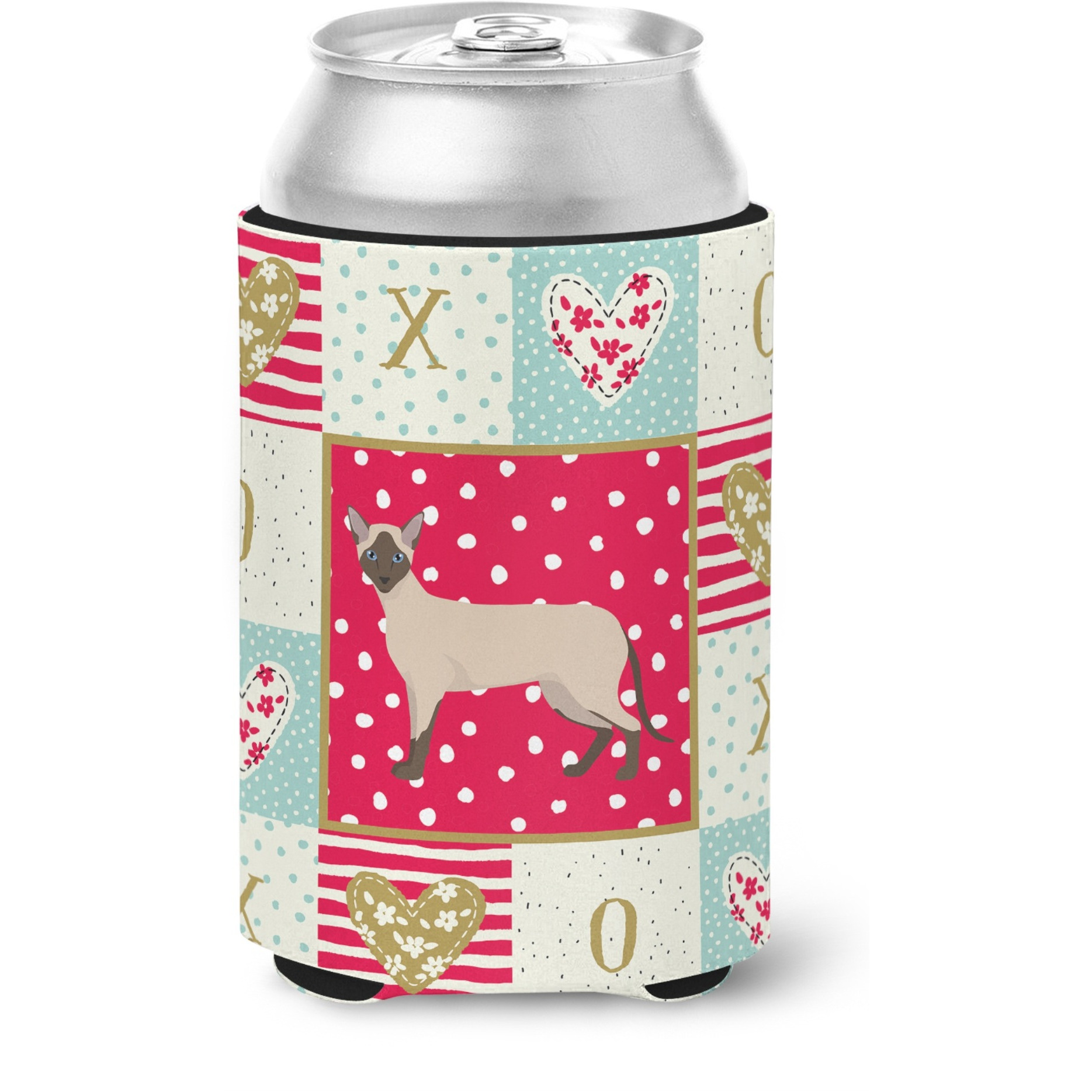 &quotCaroline's Treasures CK5705CC Siamese Modern 2 Cat Love Can or Bottle Hugger cold-beverage-koozies, Multicolor"