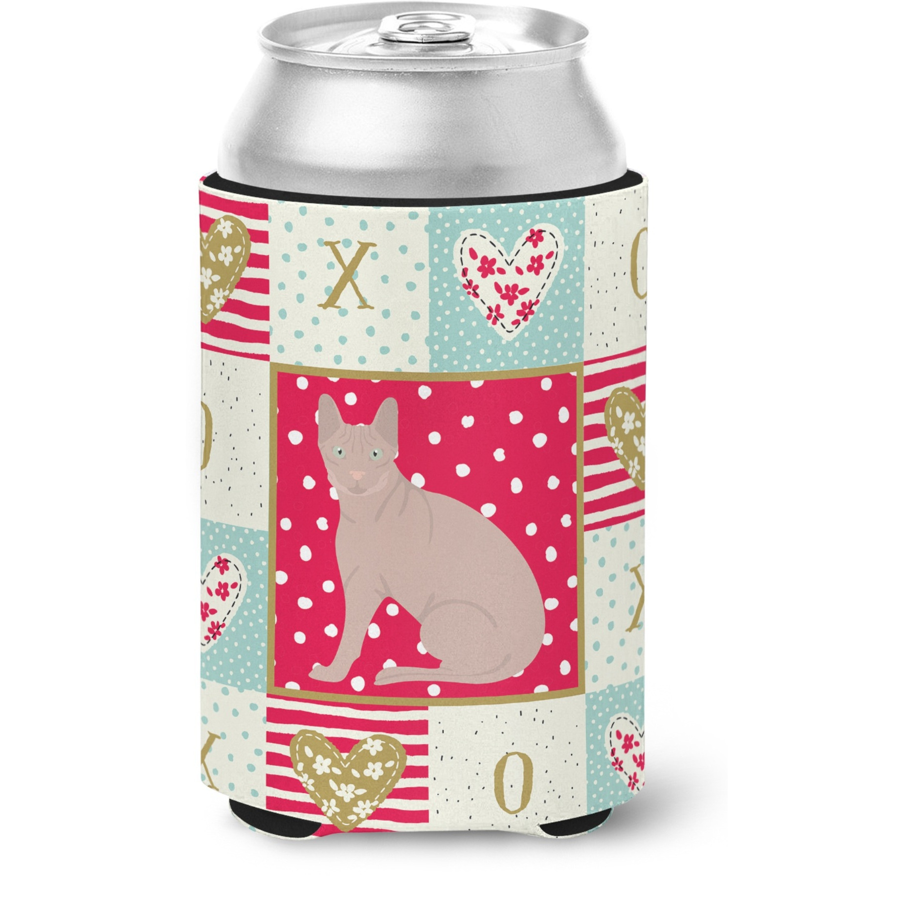 &quotCaroline's Treasures CK5759CC Don Sphynx Cat Love Can or Bottle Hugger cold-beverage-koozies, Multicolor"