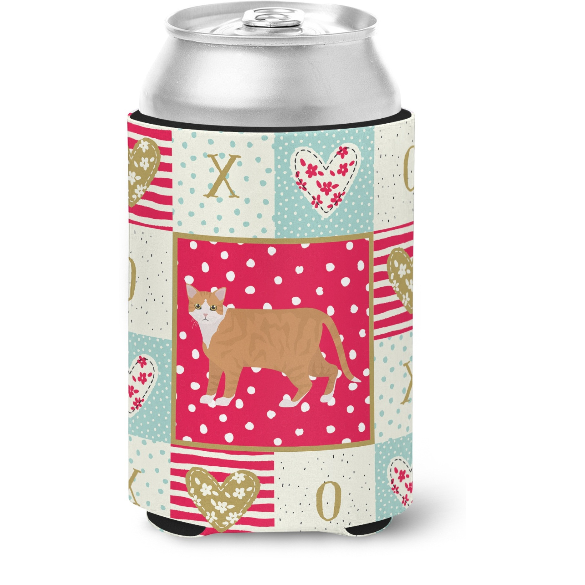 &quotCaroline's Treasures CK5611CC European Shorthair 1 Cat Love Can or Bottle Hugger cold-beverage-koozies, Multicolor"