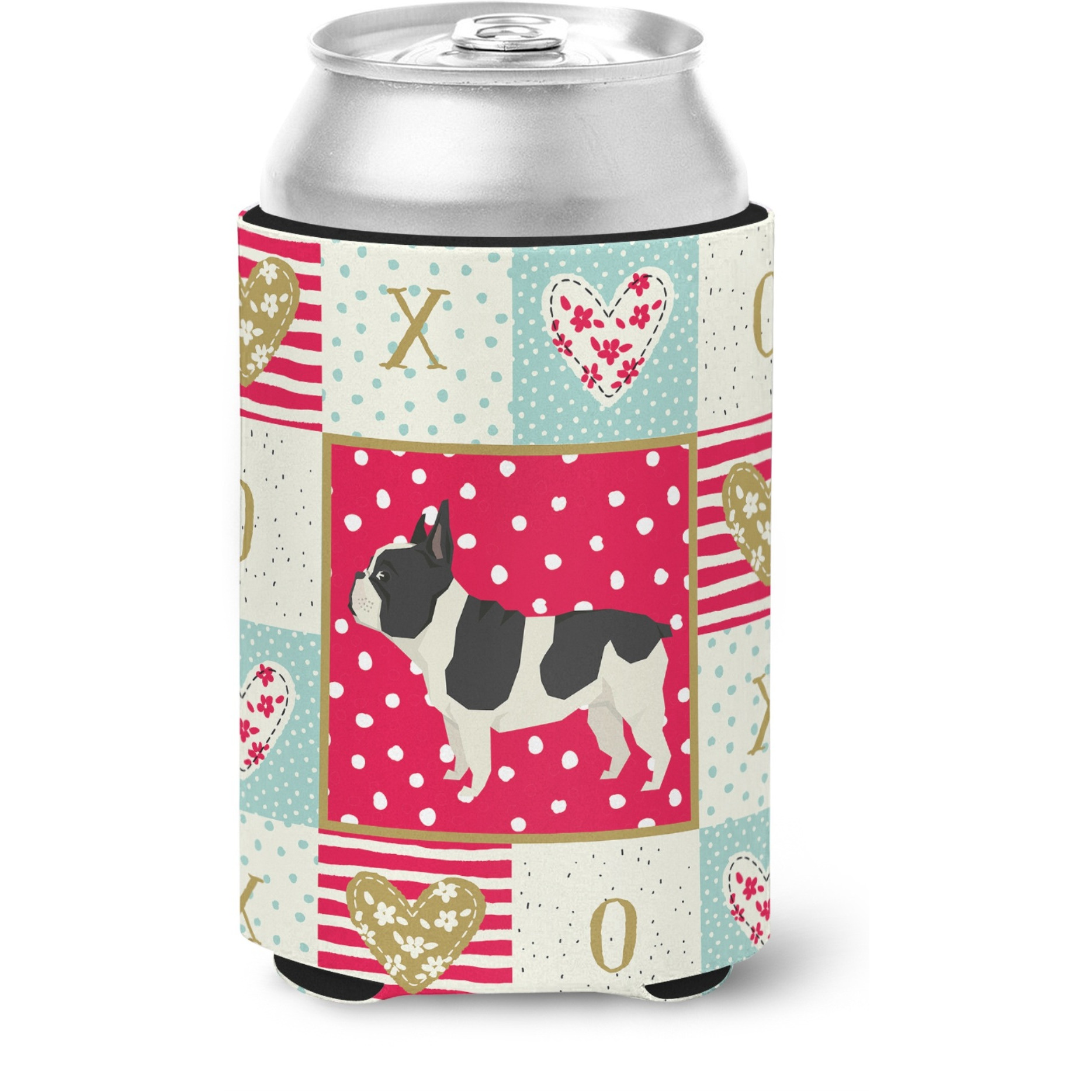 &quotCaroline's Treasures CK5929CC French Bulldog Love Can or Bottle Hugger cold-beverage-koozies, Multicolor"
