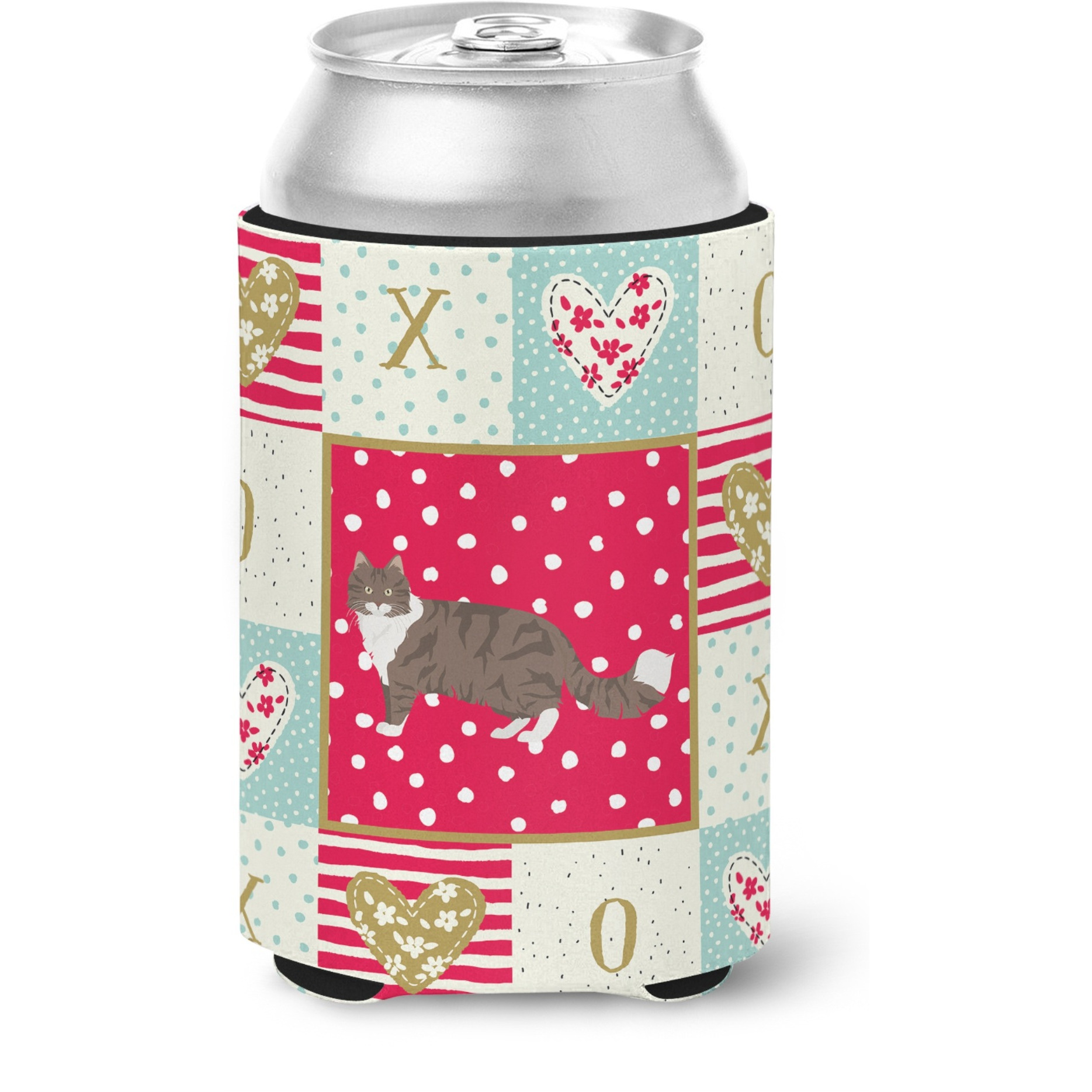 &quotCaroline's Treasures CK5658CC Norwegian Forest Cat Love Can or Bottle Hugger cold-beverage-koozies, Multicolor"