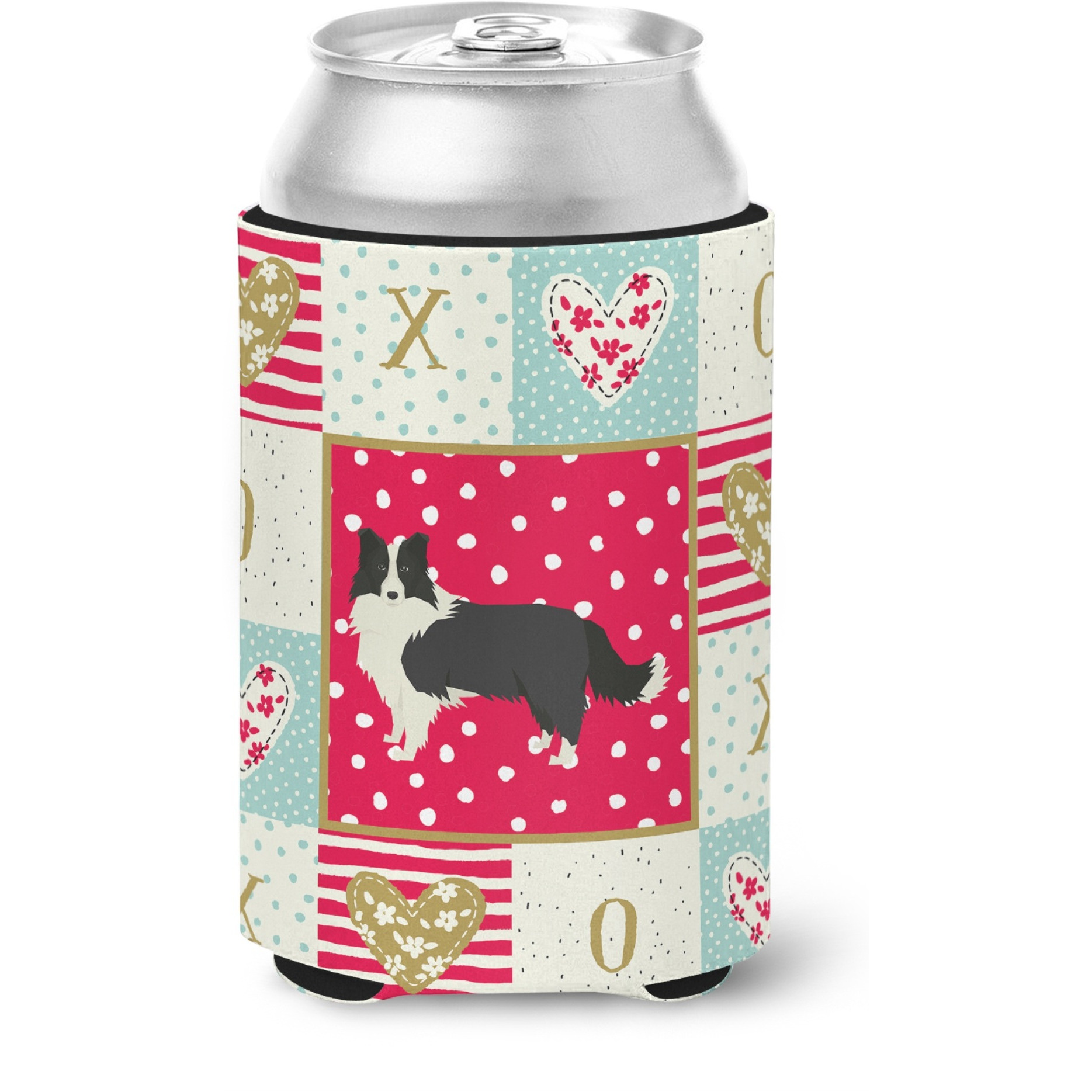 &quotCaroline's Treasures CK5912CC Border Collie Love Can or Bottle Hugger cold-beverage-koozies, Multicolor"