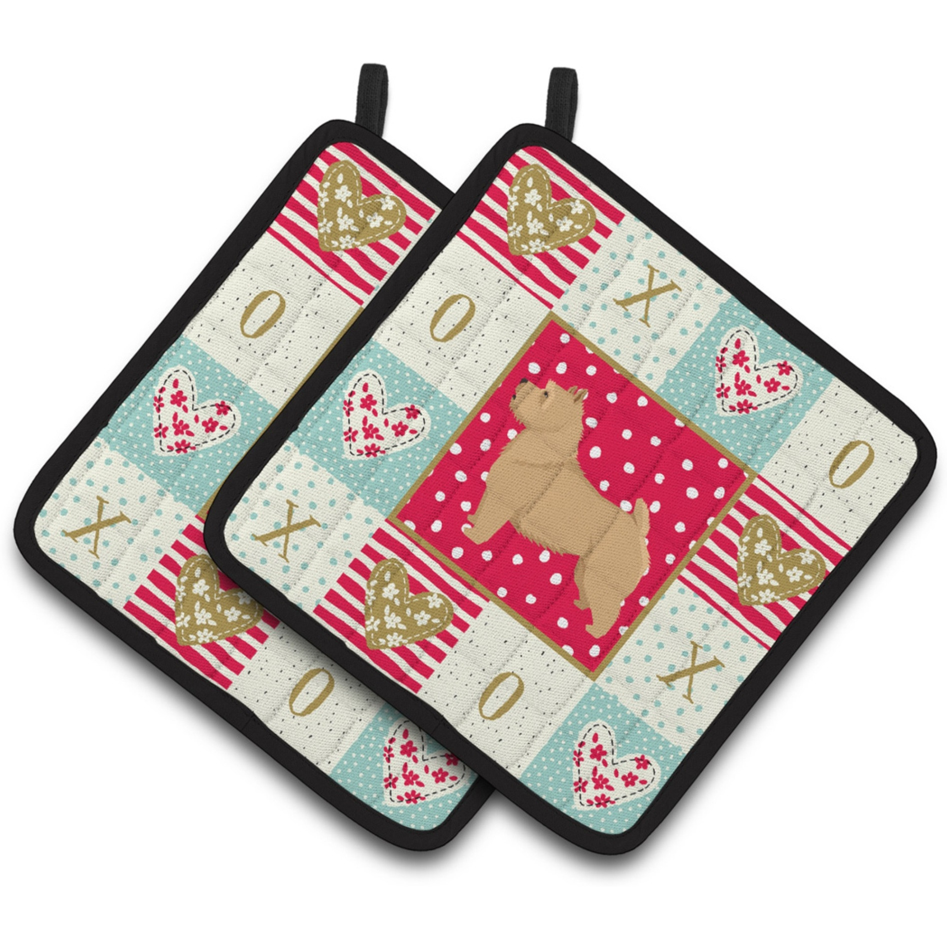 &quotCaroline's Treasures CK5941PTHD Norwich Terrier Love Pair of Pot Holders potholders, Multicolor"